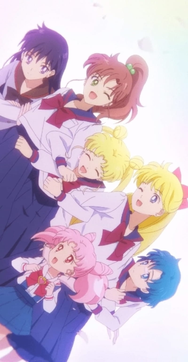 800x1538 Pretty Guardian, amy, chibiusa, makoto, mamoru, minako, rei, sailor moon, tuxedo mask, HD phone wallpaper