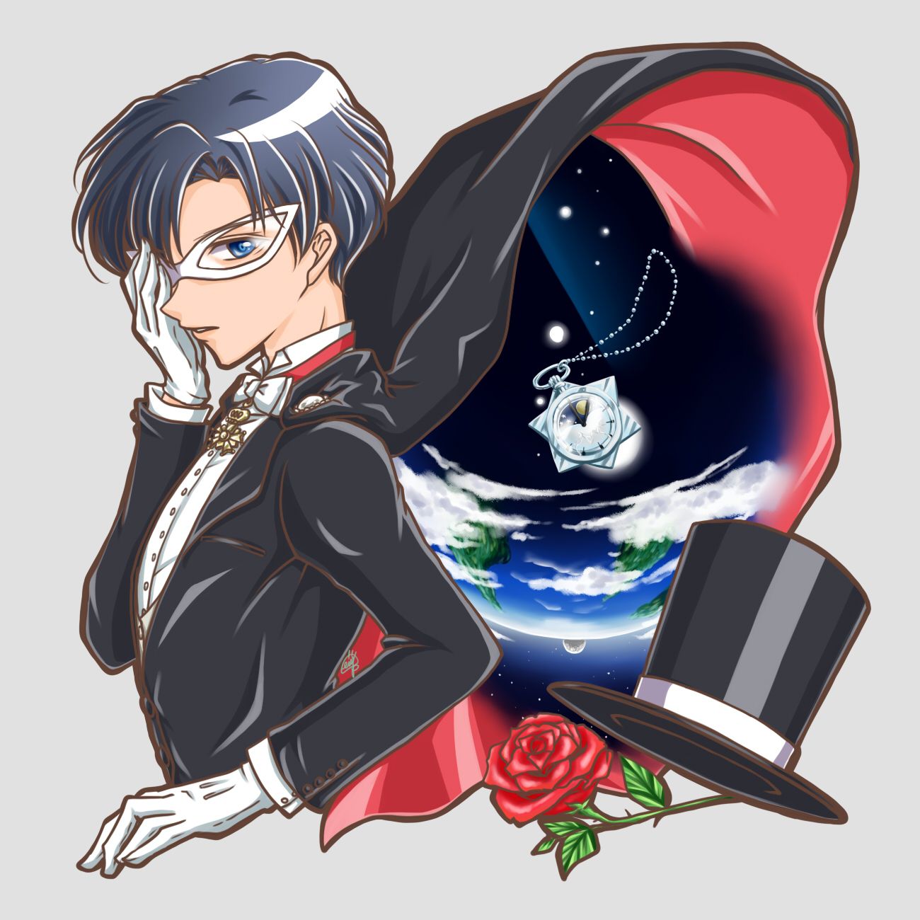 1300x1300 Tuxedo Kamen Mamoru by Pixiv Id 2672182 Anime Image Board