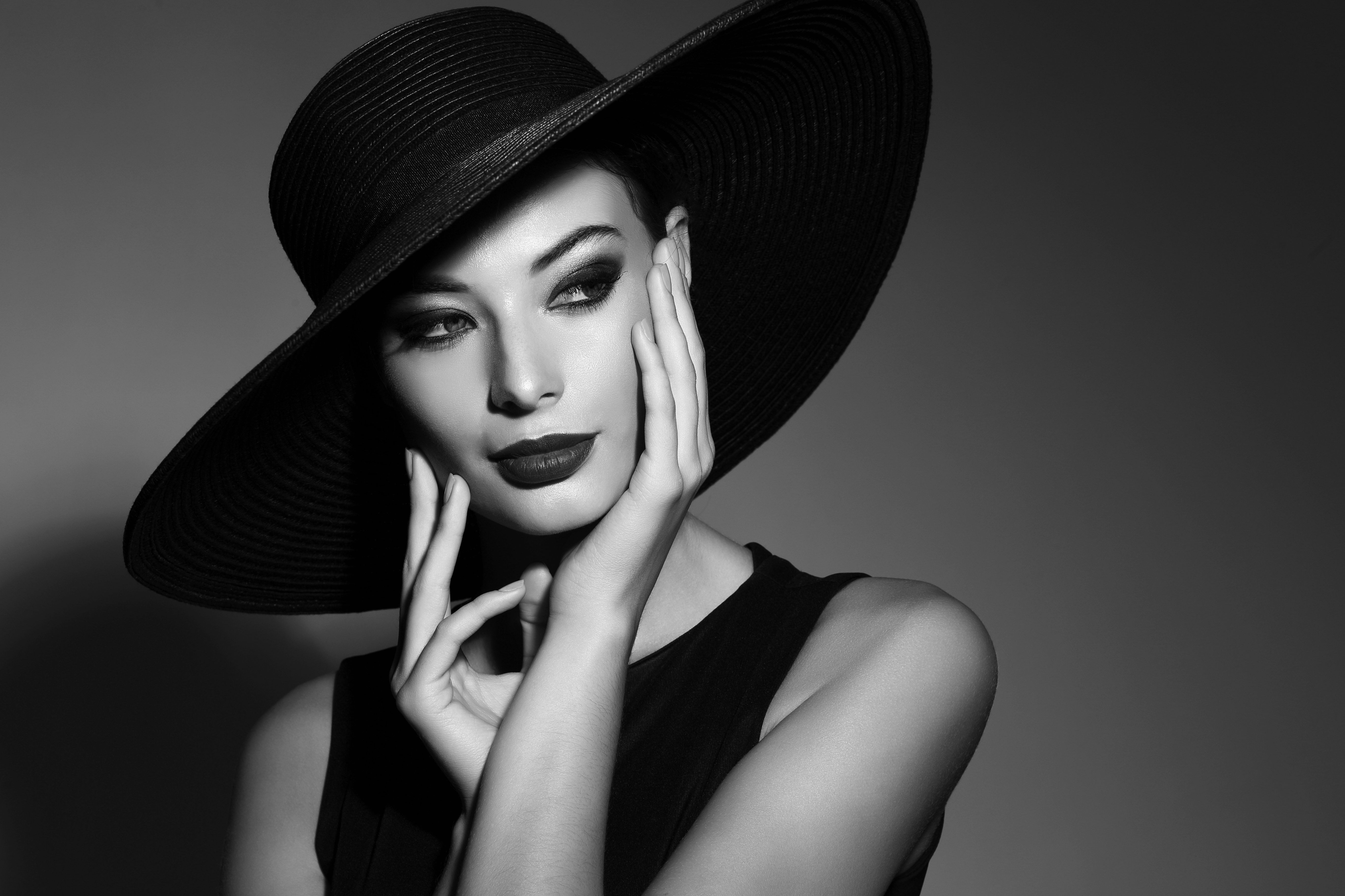 5472x3648 Wallpaper retro lady, outfit black dress hat, style, attractive, beautiful girl, wallpaper., bokeh, girl for mobile and desktop, section стиль, resolution 5472x3648