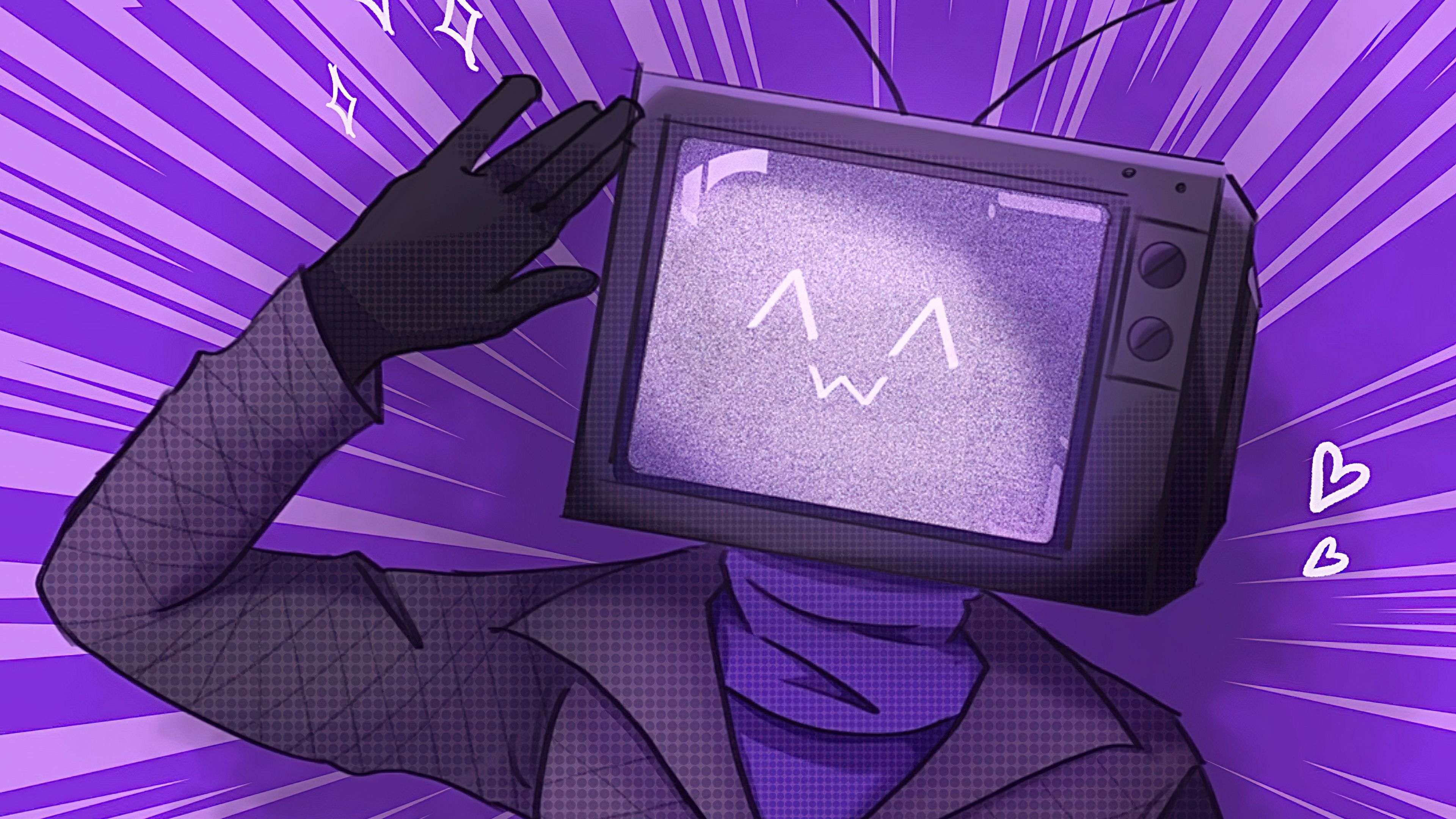 3840x2160 TV Woman Wallpaper 4K, Retro, Purple background, Vintage