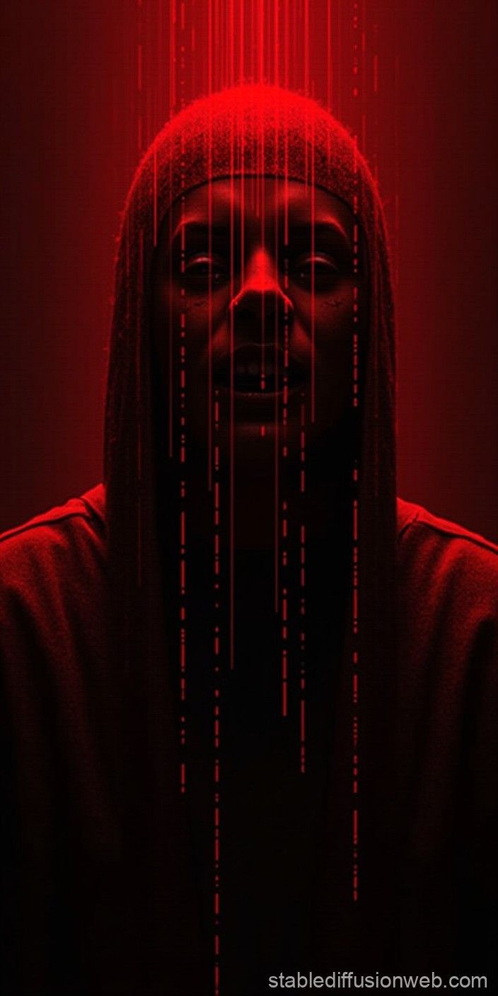 704x1408 Neon Matrix Horror Scene with Bloody Runes. Stable Diffusion Online