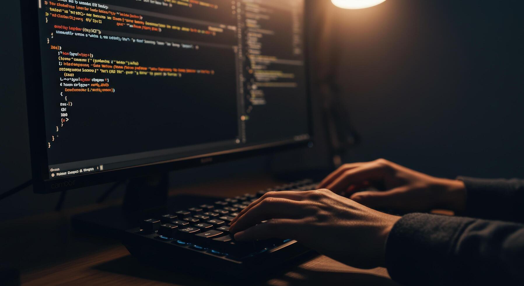 1797x980 Person coding on computer at night software development