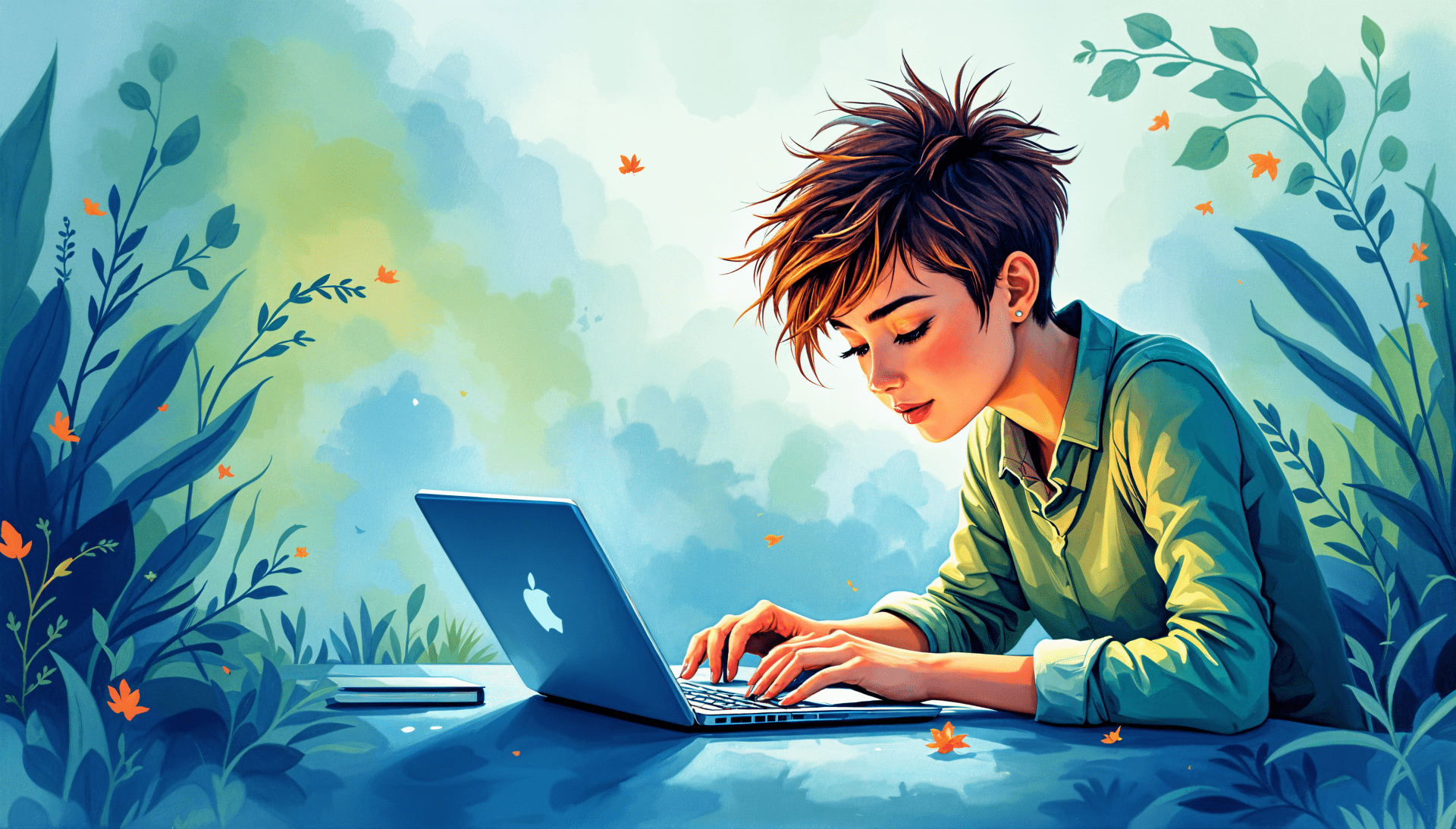 1920x1093 4K Ultra HD Coder at Work: Immersed in Creativity and Code