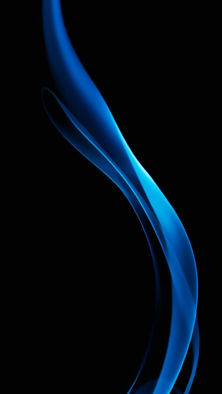 736x1308 Blue wave on black background. Blue light streak on black background, Black and blue wallpaper