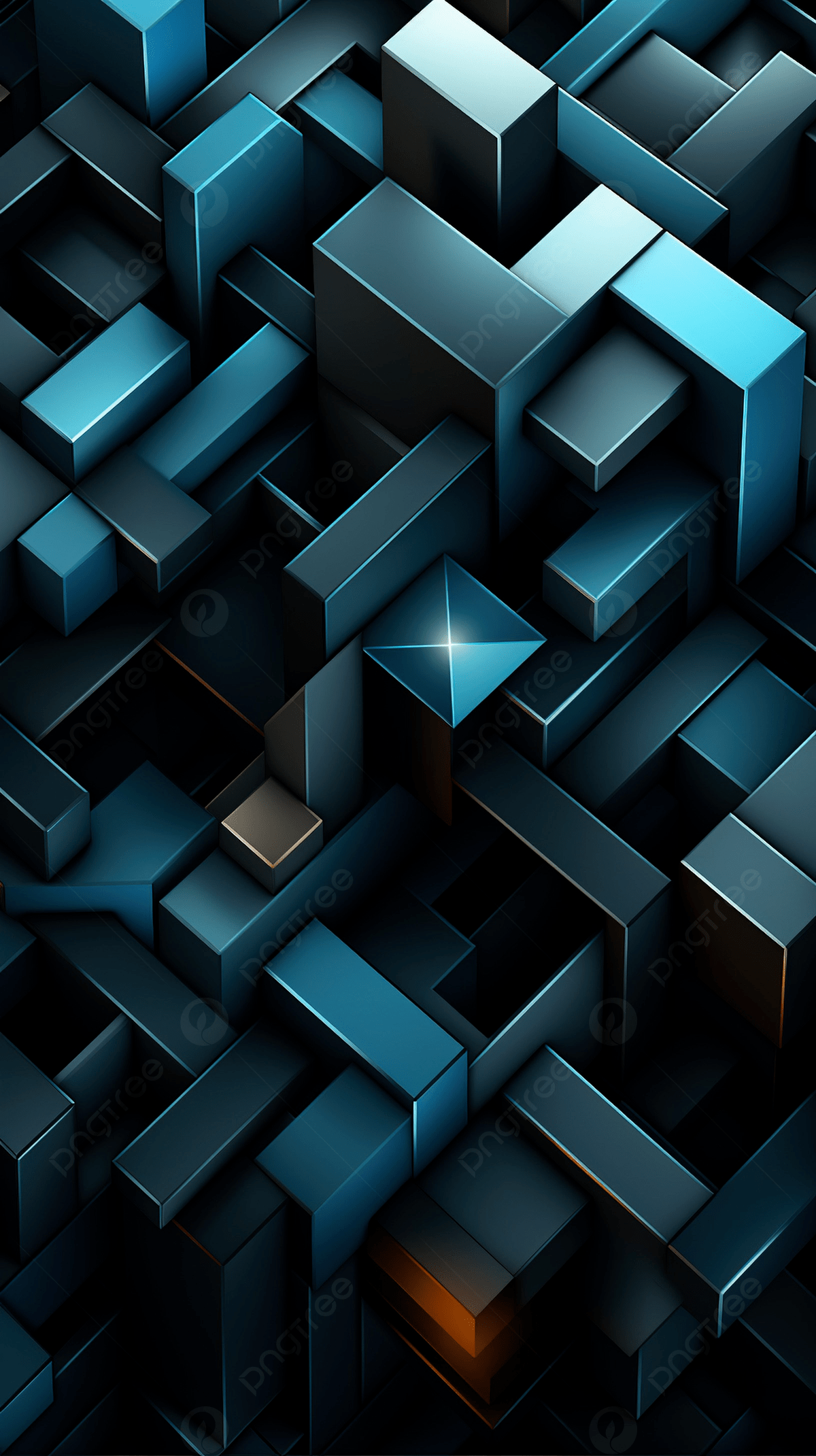 1200x2141 Abstract 3D Background With Blue And Black Cubes Wallpaper Image For Free Download