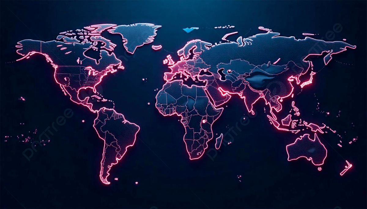 1200x686 Neon Light Map Of The World, World Map With Purple Glow, Cyber Map Image, Tech Map Image Background Image And Wallpaper for Free Download