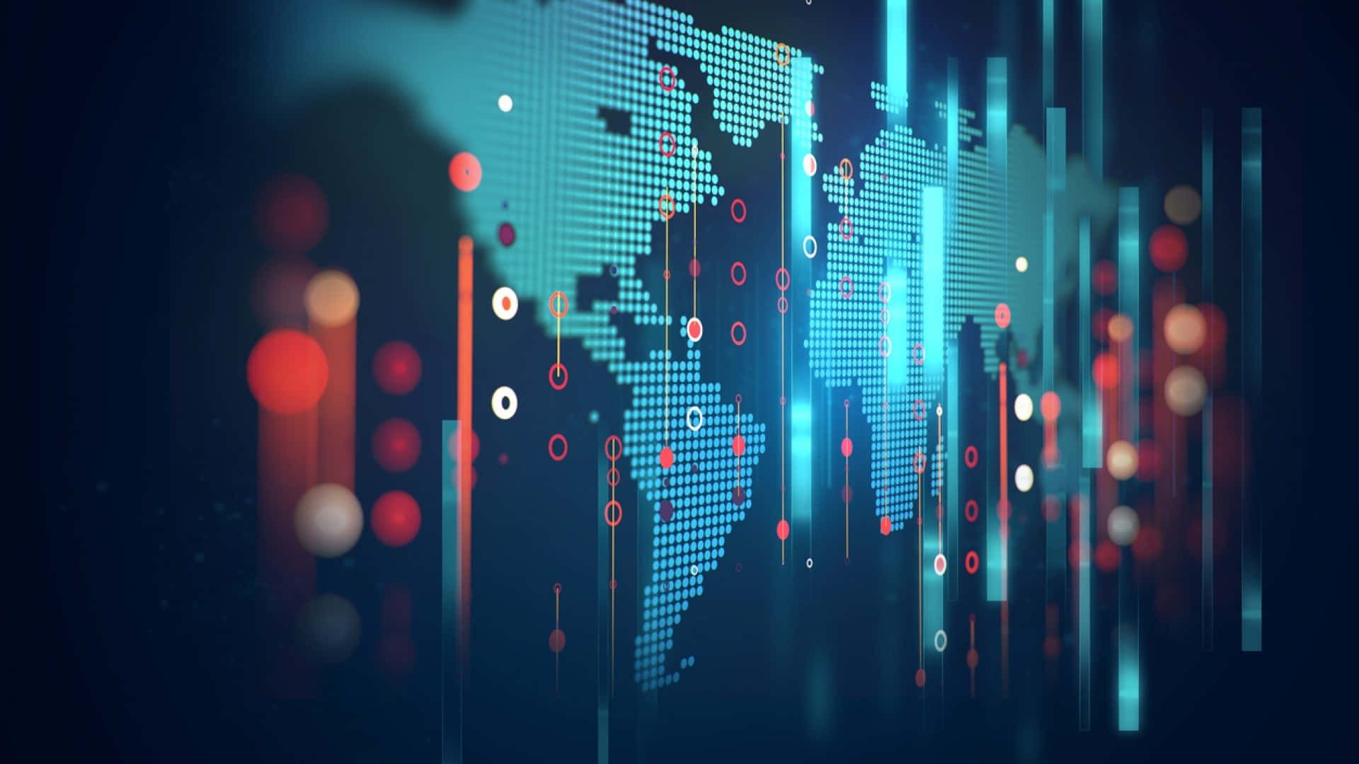 1920x1080 Download a dark background with a world map Background