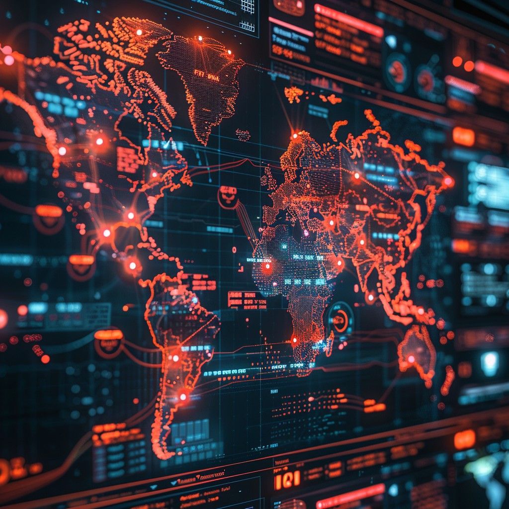 1024x1024 Download Global Cybersecurity Map Image, Technology, Digital