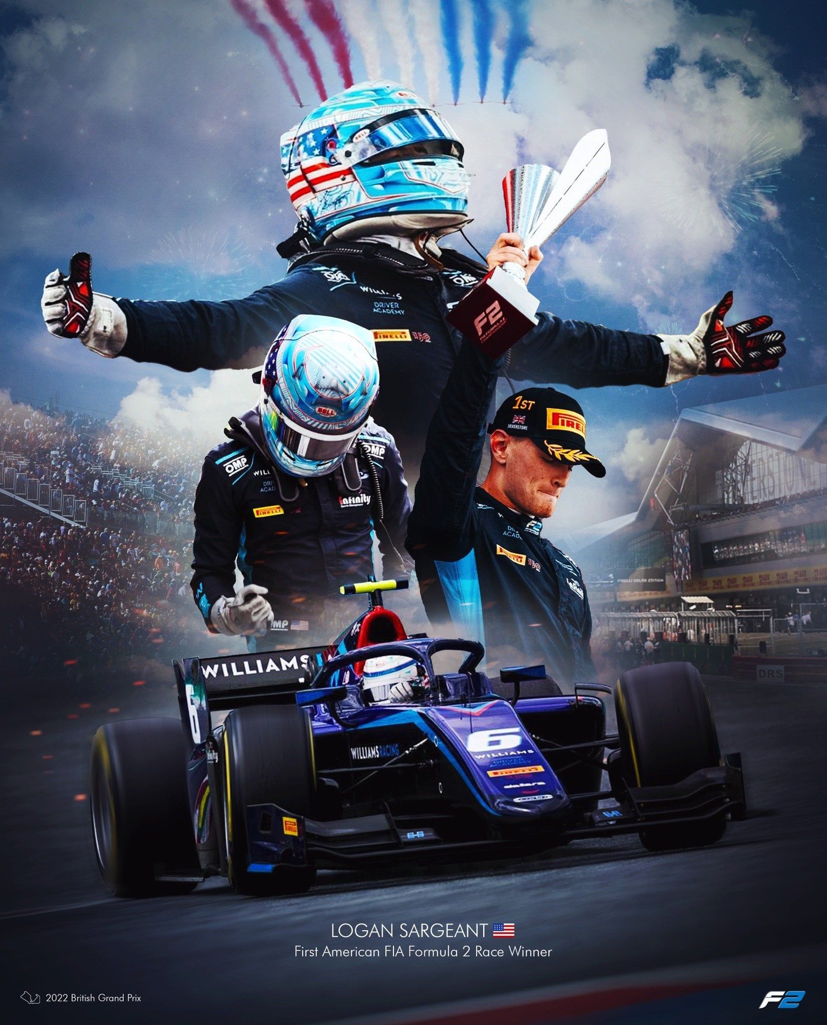 1614x2000 Poster I made for Sargeant's win in Silverstone!
