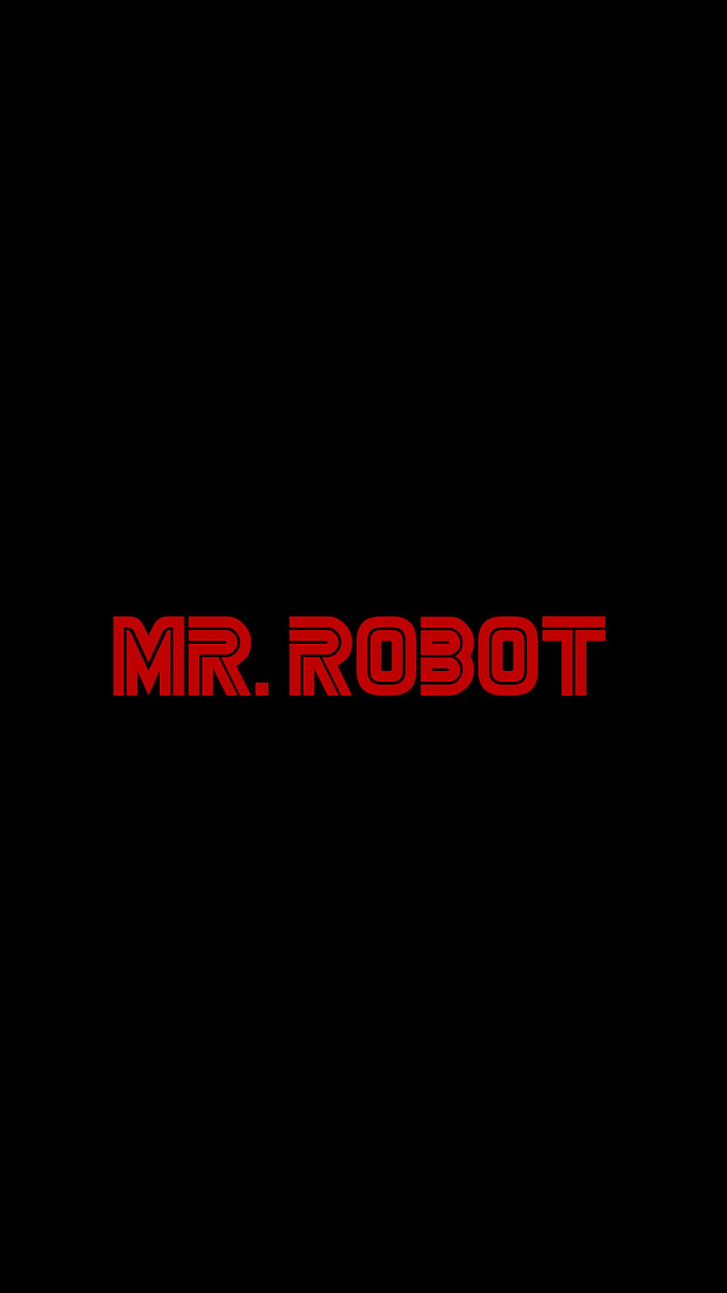 800x1422 Mr robot logo, black, logo, rami malek, sam esmail, tv series, HD phone wallpaper