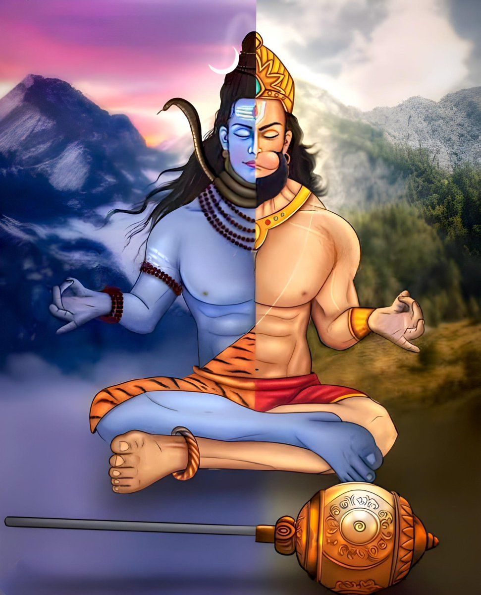 971x1200 Sanatan Dharma on X: Hanuman ji is the avatar of Mahadev. Born from the Blessings of Shiva in the womb of Anjani who had been praying diligently to Shiva. Panchamukhi Hanuman is