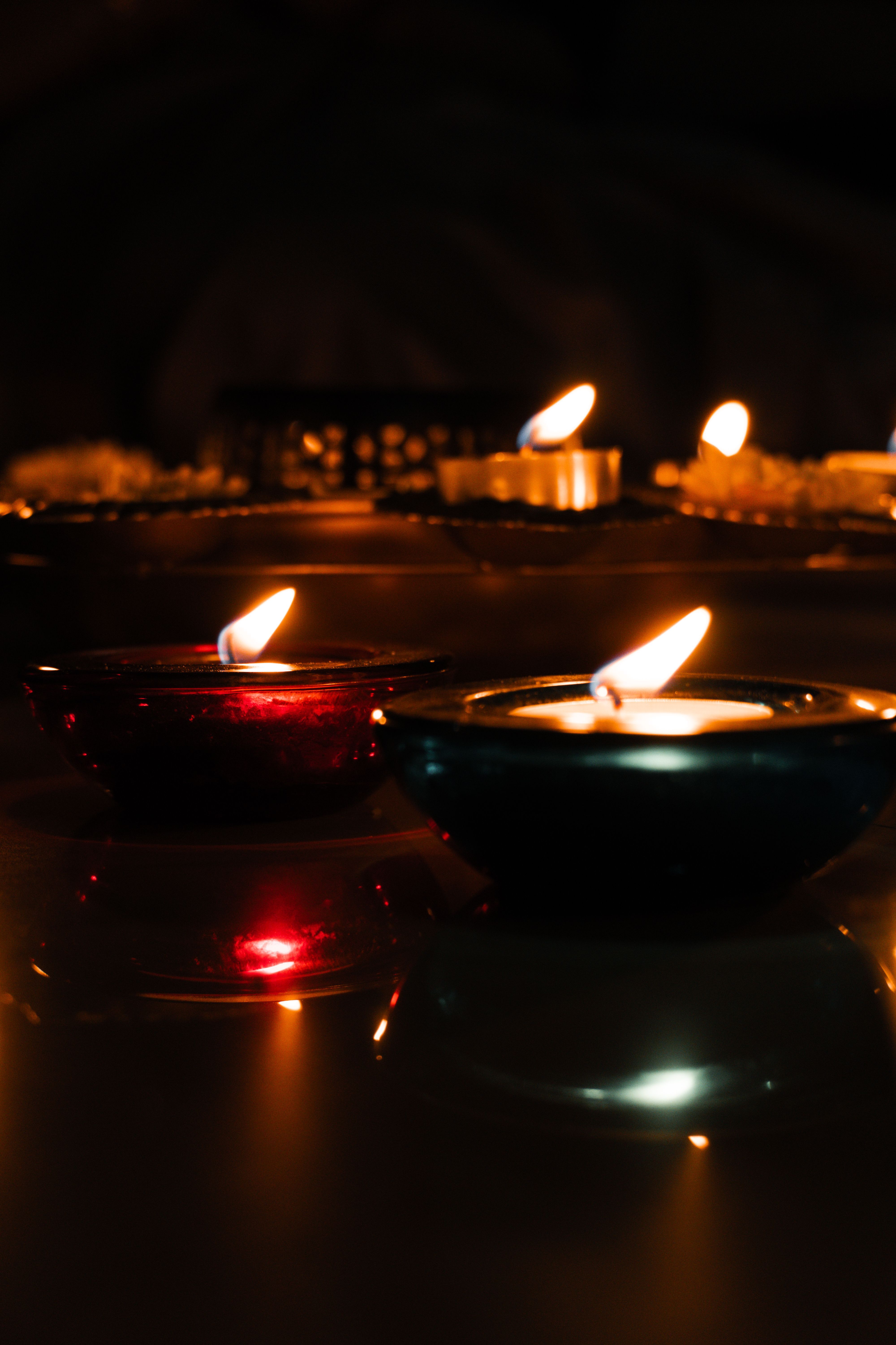 4000x6000 Diwali Celebration with Illuminated Oil Lamps · Free