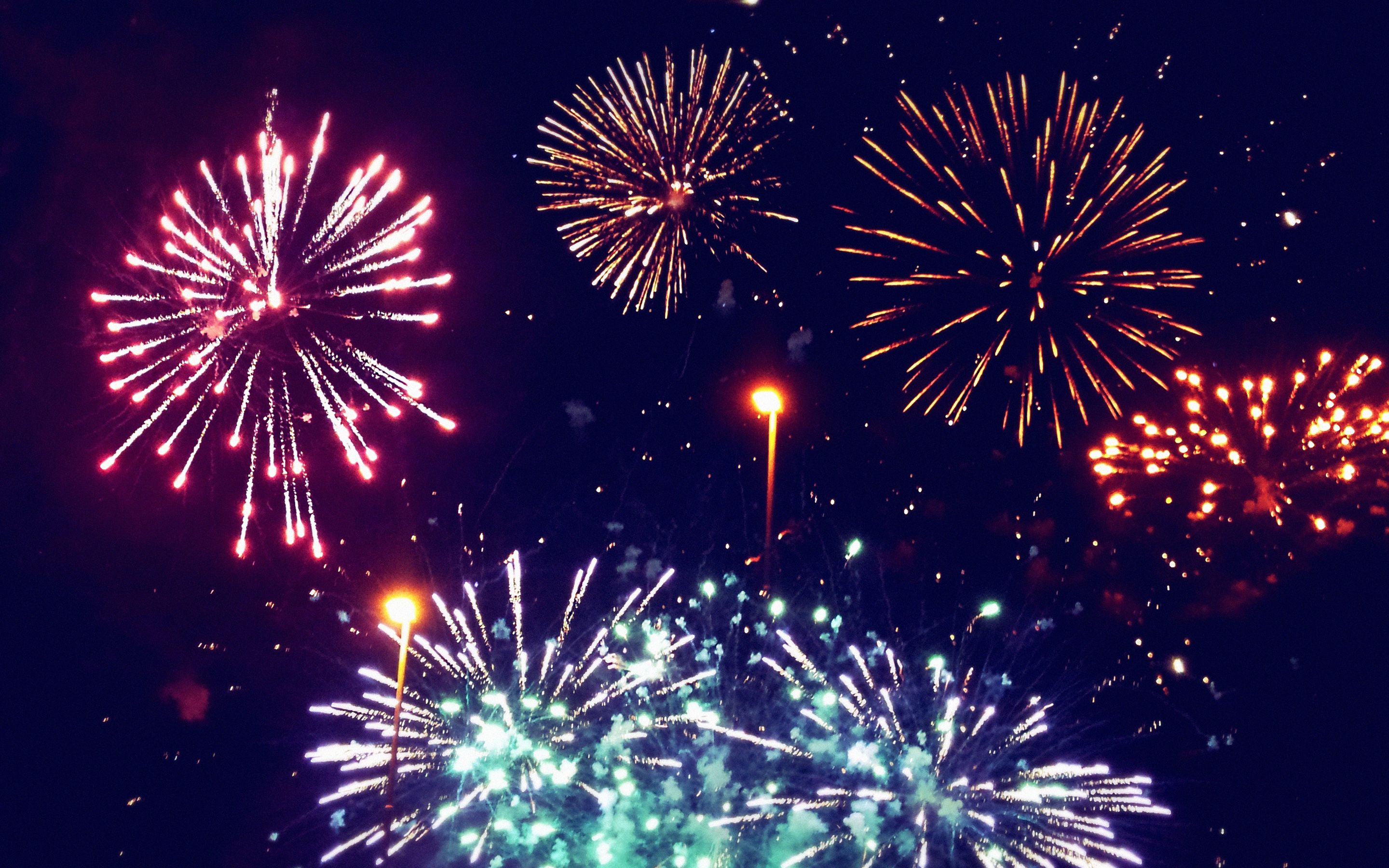 2880x1800 Wallpaper Fireworks, New Year, Diwali, Festival, Event, Background Free Image
