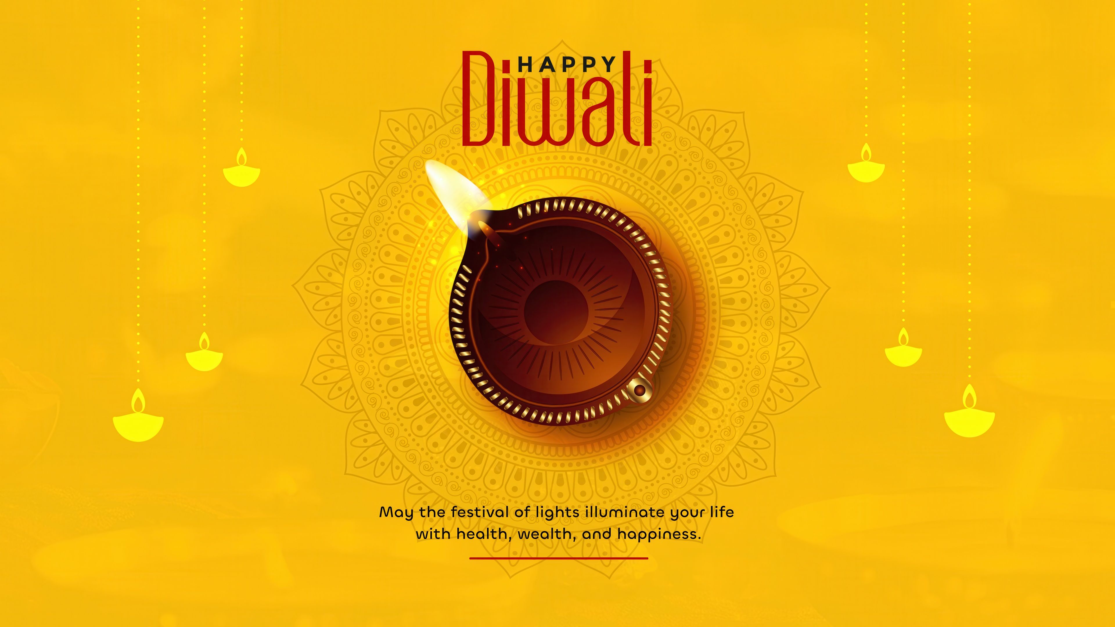 3840x2160 Happy Diwali Wallpaper 4K, Hindu festival