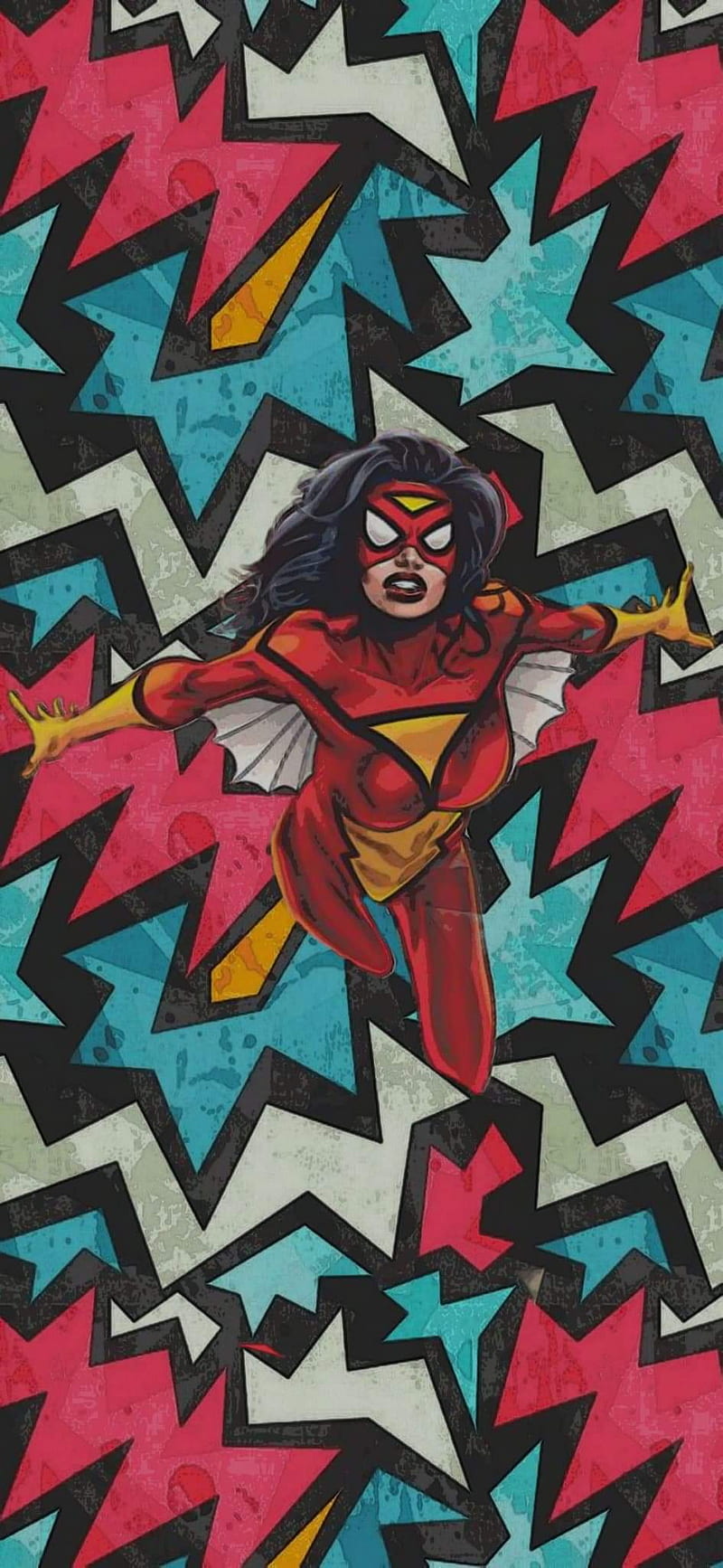 800x1734 HD spider woman wallpaper