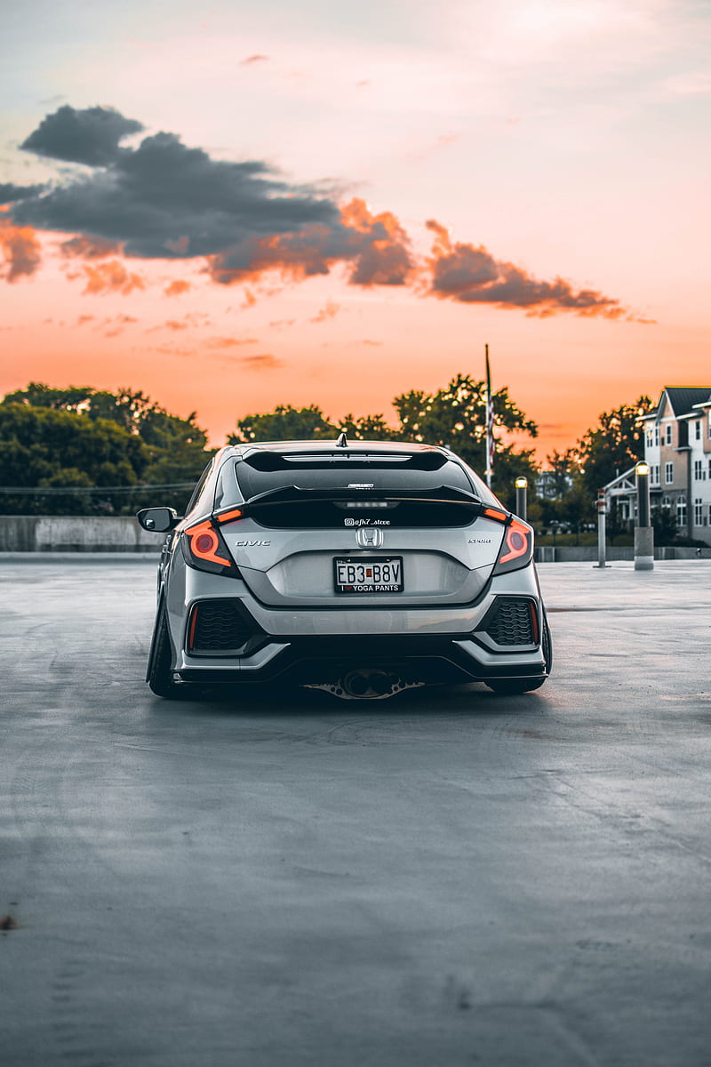 800x1200 Honda civic sport, honda, car, rear view, headlights, HD phone wallpaper