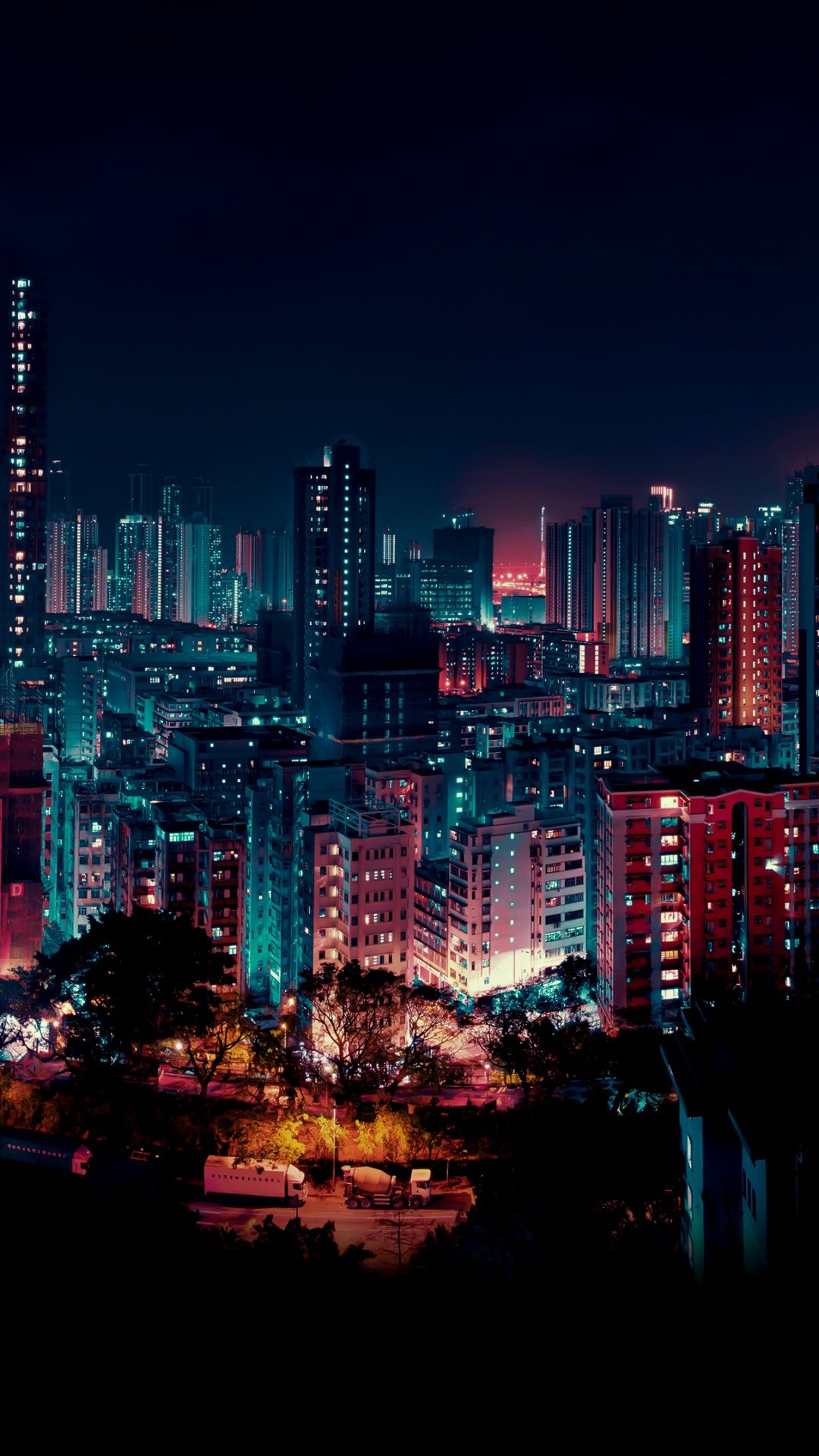 1080x1920 Cityscape Wallpaper 4K, Night, Buildings, City lights