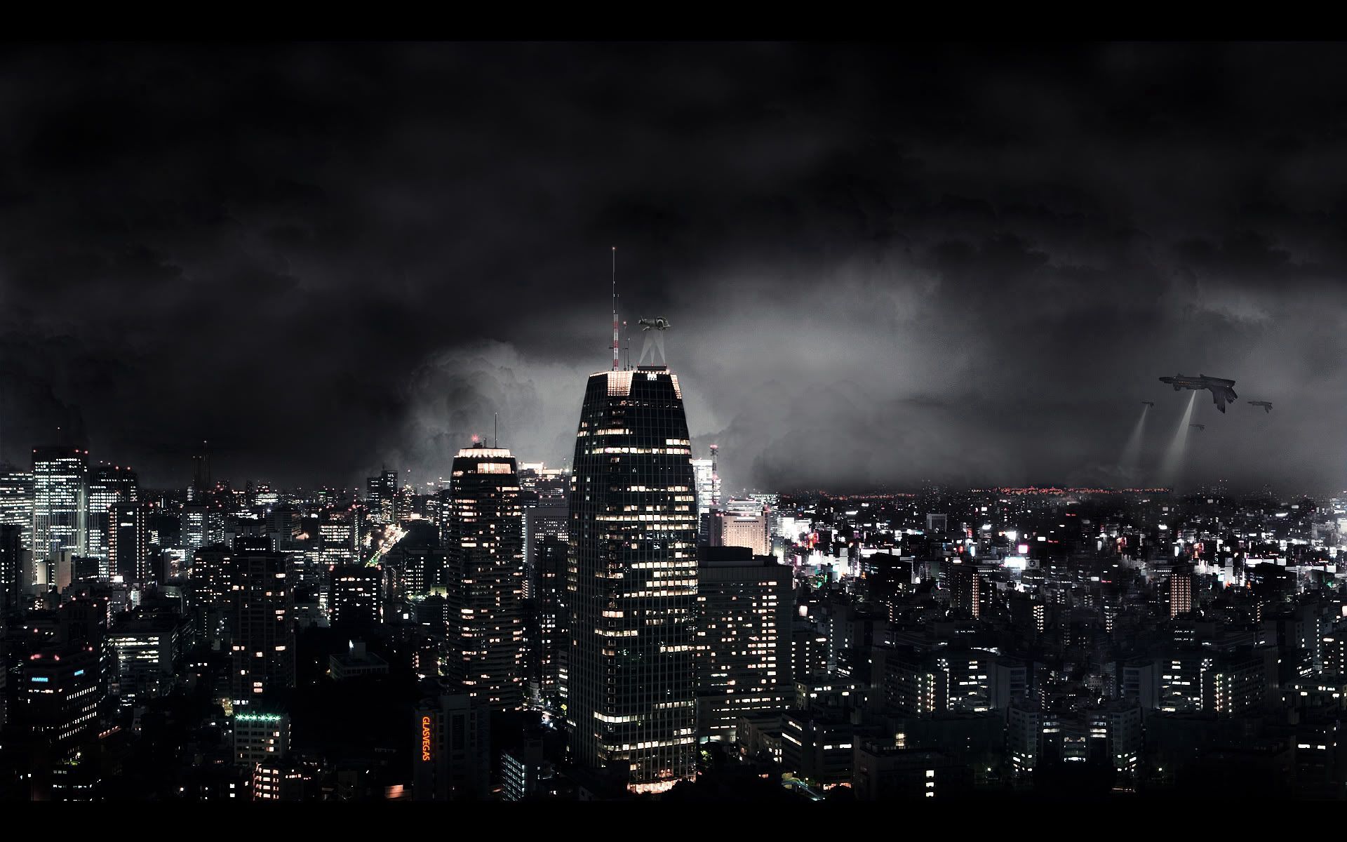 1920x1200 Desktop wallpaper: Dark City, Fiction, Cities, Night, Skyscrapers, That's Incredible 4K free download for PC. 81712