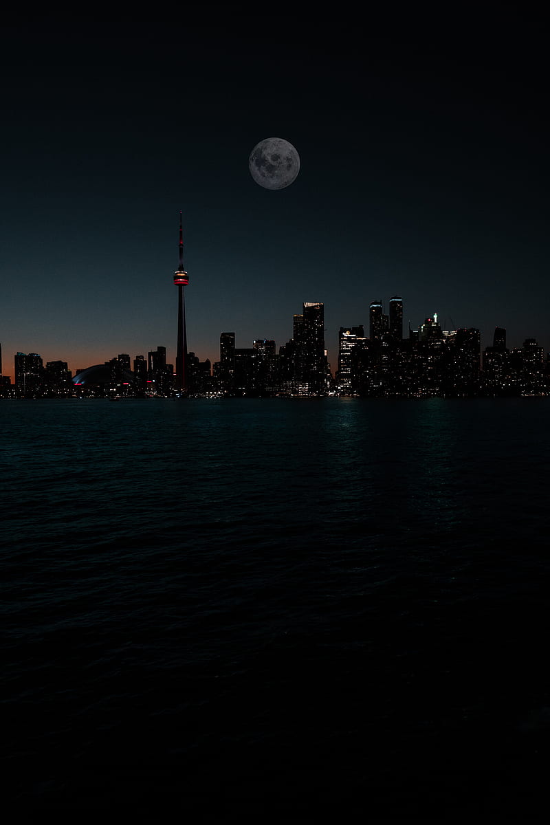800x1200 HD dark night city wallpaper