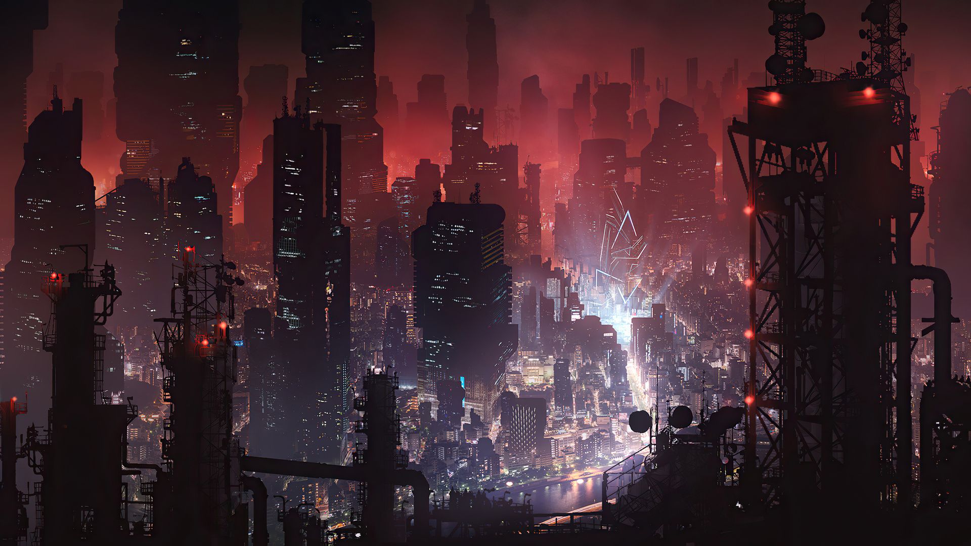 1920x1080 Cyberpunk City Night View 4k Laptop Full HD 1080P , HD 4k Wallpaper, Image, Background, Photos and Picture