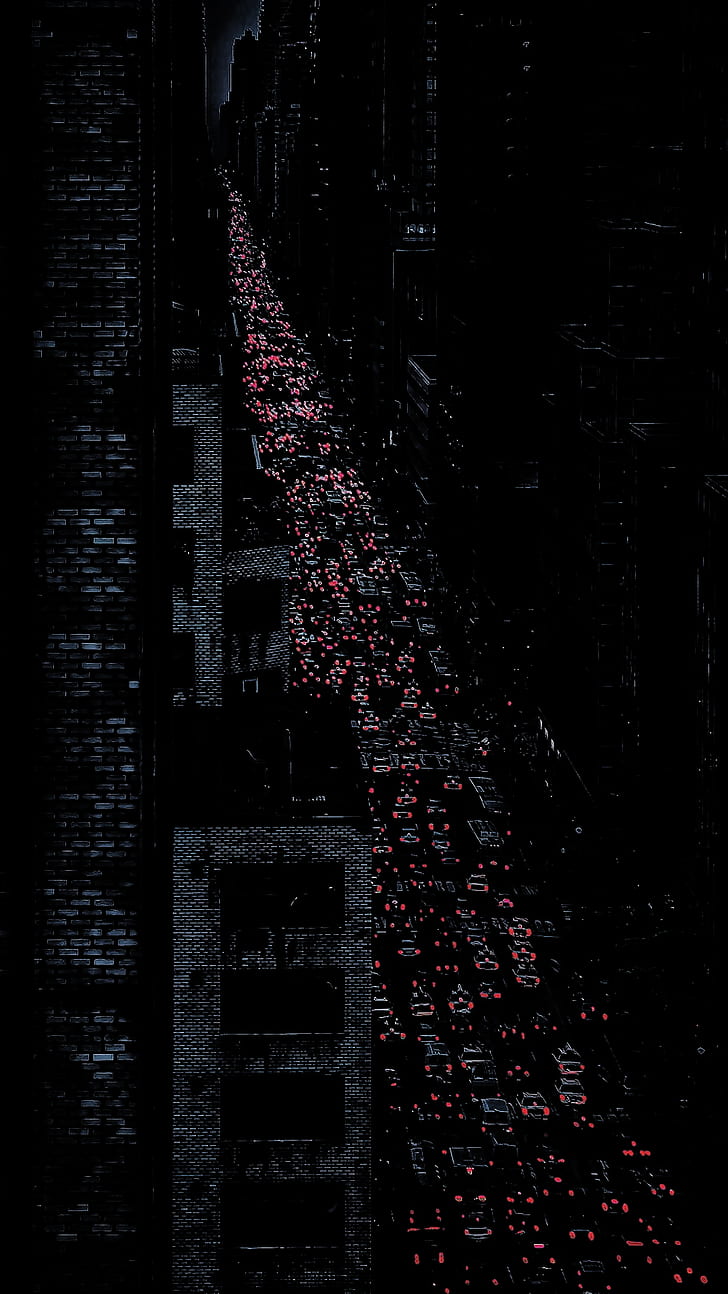 728x1294 HD wallpaper: city, night, artwork, dark, cityscape, abstract, New York City