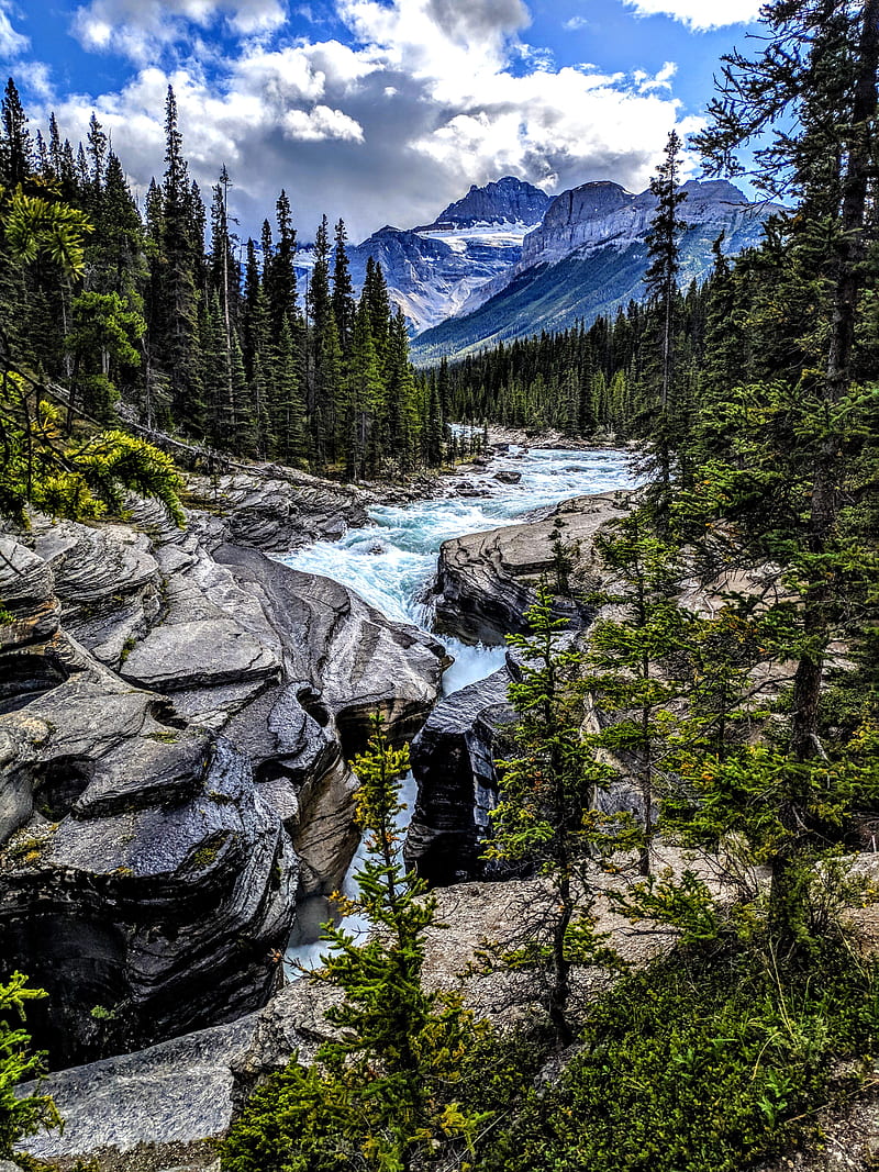 800x1067 Amazing River Canada, mountains, view, green, outdoors, nature, heaven, america, HD phone wallpaper