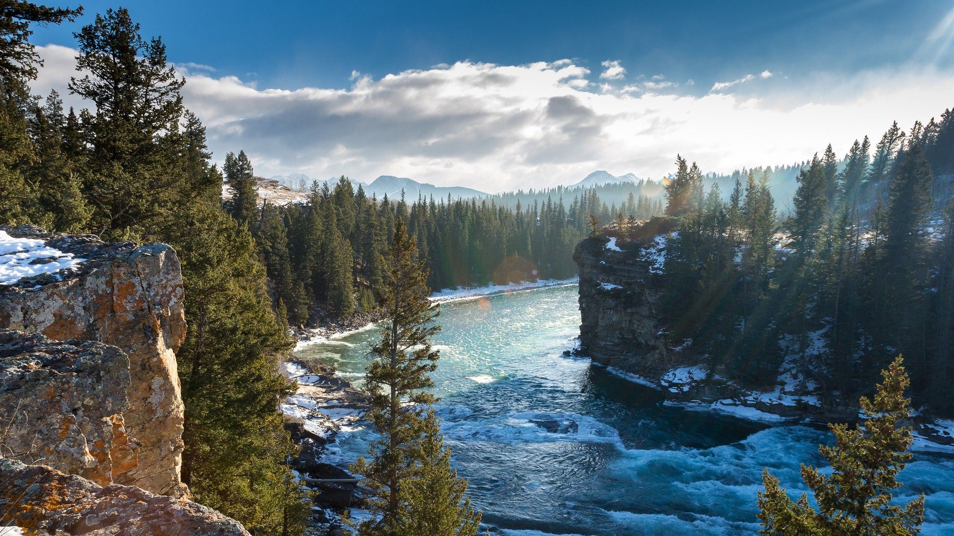 1920x1080 nature, River, Trees, Canada, Landscape, Clouds, Waves, Mist Wallpaper HD / Desktop and Mobile Background