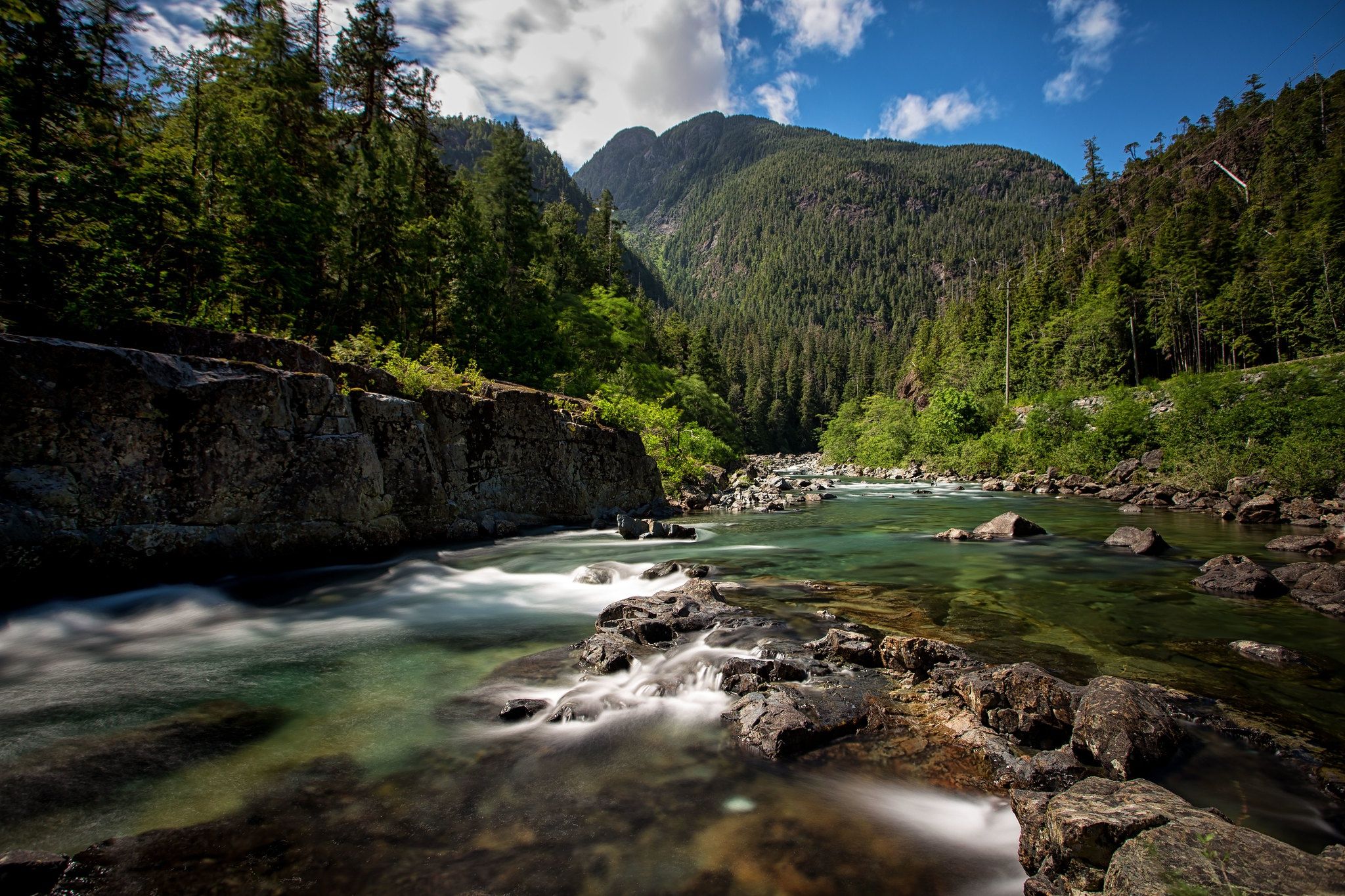2048x1365 Wallpaper forest, mountains, river, Canada, Canada, British Columbia, British Columbia, Vancouver Island for mobile and desktop, section пейзажи, resolution 2048x1365