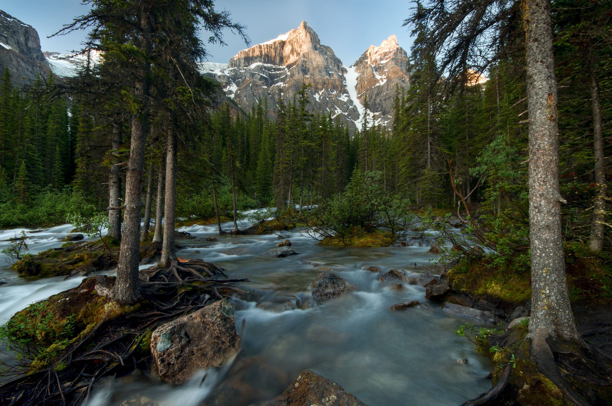2048x1360 Wallpaper Canada, mountains, trees, Banff National Park, Canada, river, forest for mobile and desktop, section пейзажи, resolution 2048x1360