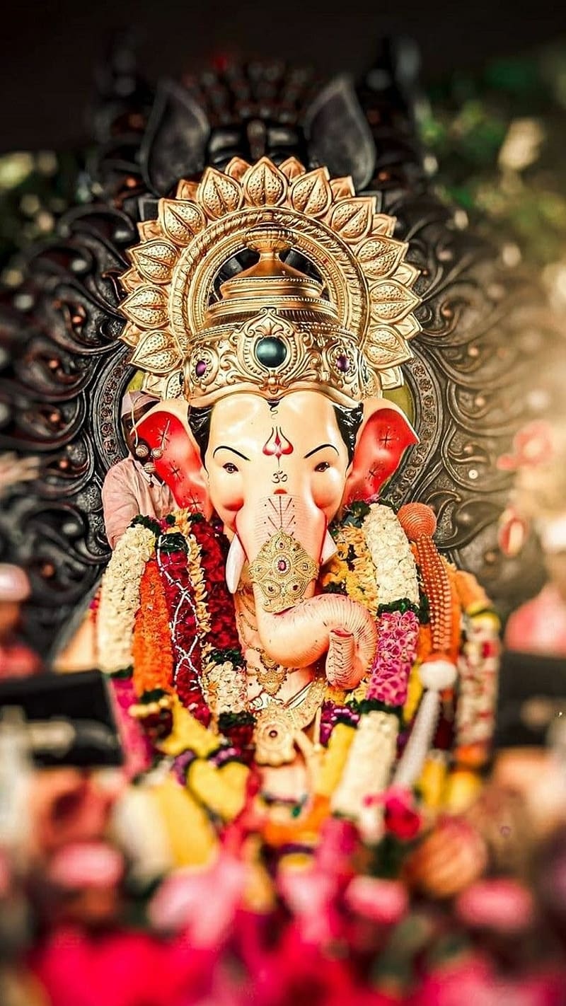 800x1422 Ganpati Bappa Ka, lal bhag cha raja, lal bhagch raja, lord, god, HD phone wallpaper