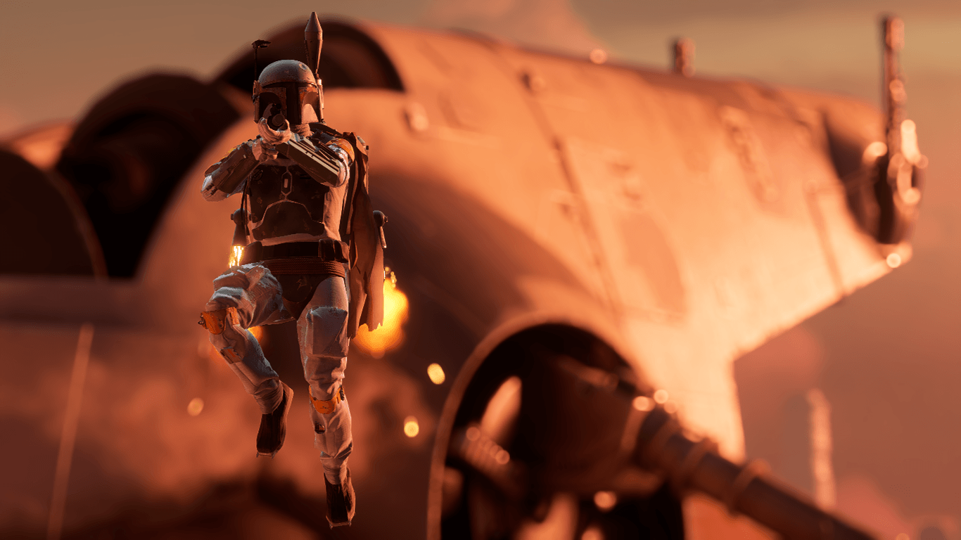 1366x768 Empire Strikes Boba Fett with Slave 1 at Star Wars: Battlefront II (2017) Nexus and community