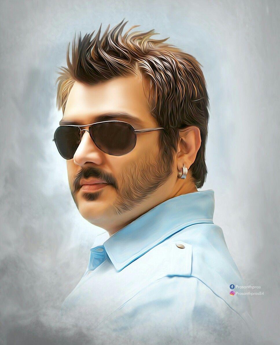 968x1193 Ajithkumar #thala #ajith #Prasanthpras. Digital painting photohop, Digital painting portrait, Actor picture