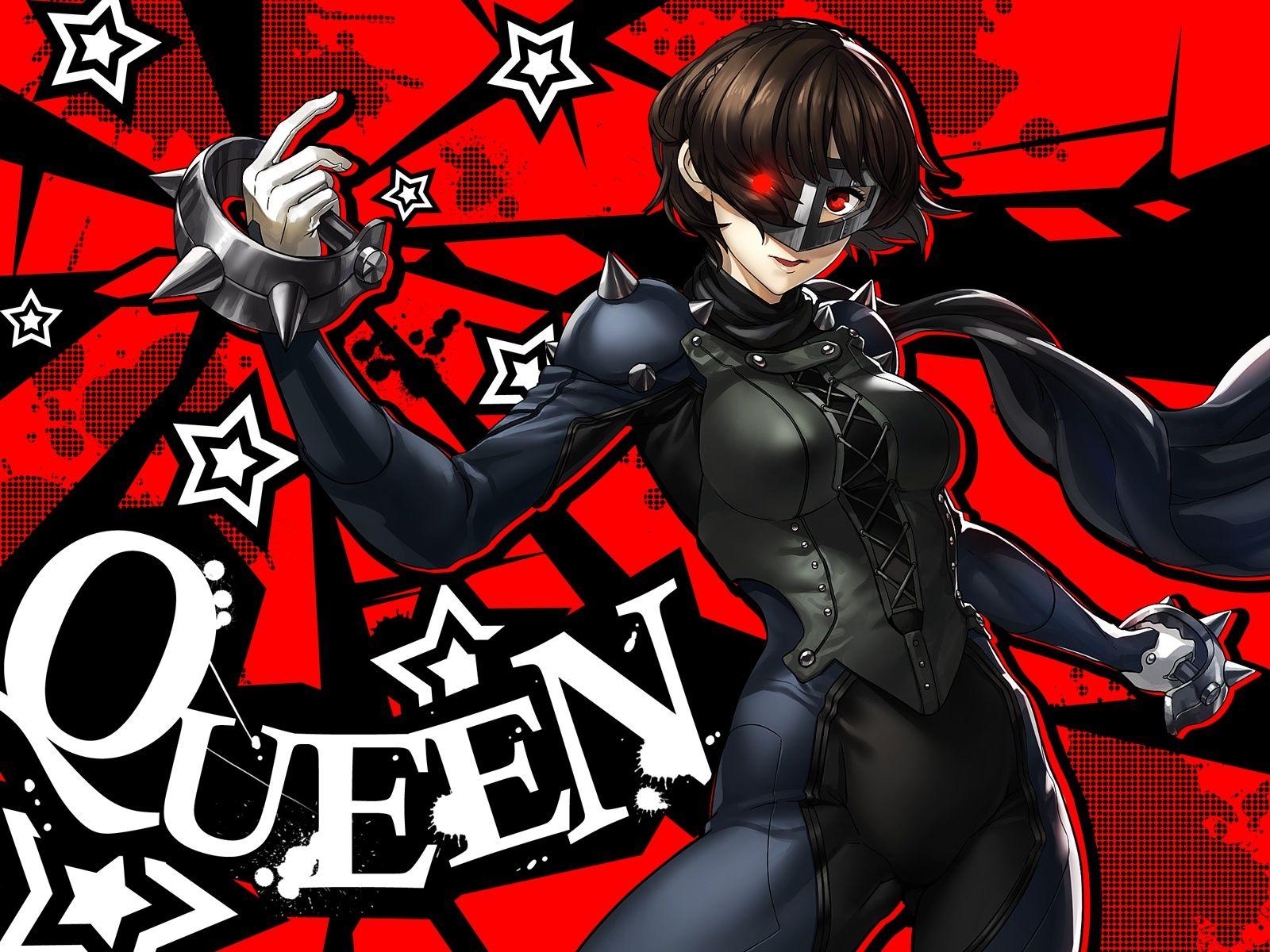 1600x1200 Wallpaper Persona Anime Style Games, Red Eyes, Mask, Niijima Makoto, Queen, Bodysuit