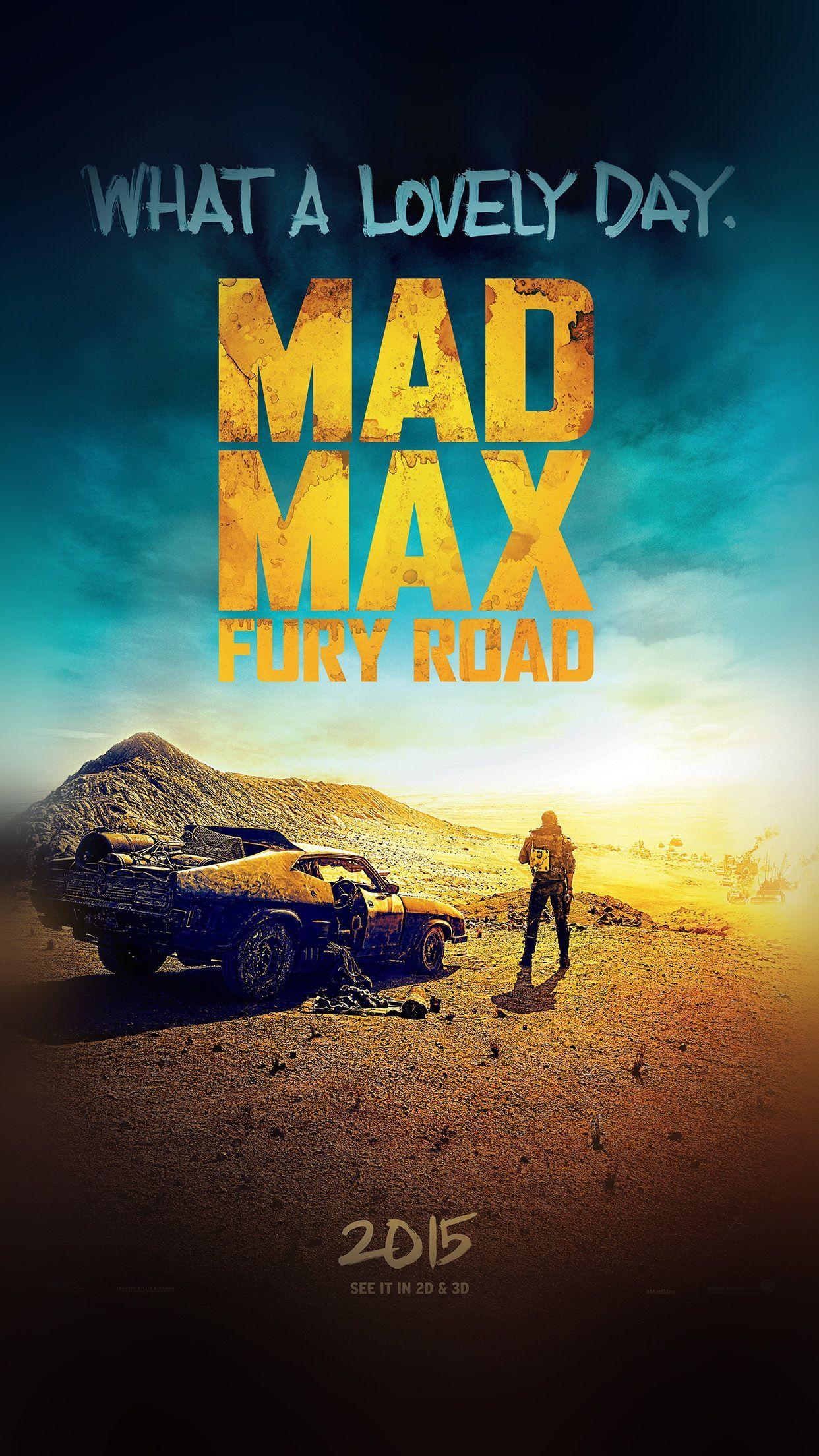 1242x2208 ↑↑TAP AND GET THE FREE APP! Poster Movie Mad Max Fury Road Cinema Yellow Blue HD iPhone 6 plus Wallpaper. Film posters art, Mad max, Mad max fury road