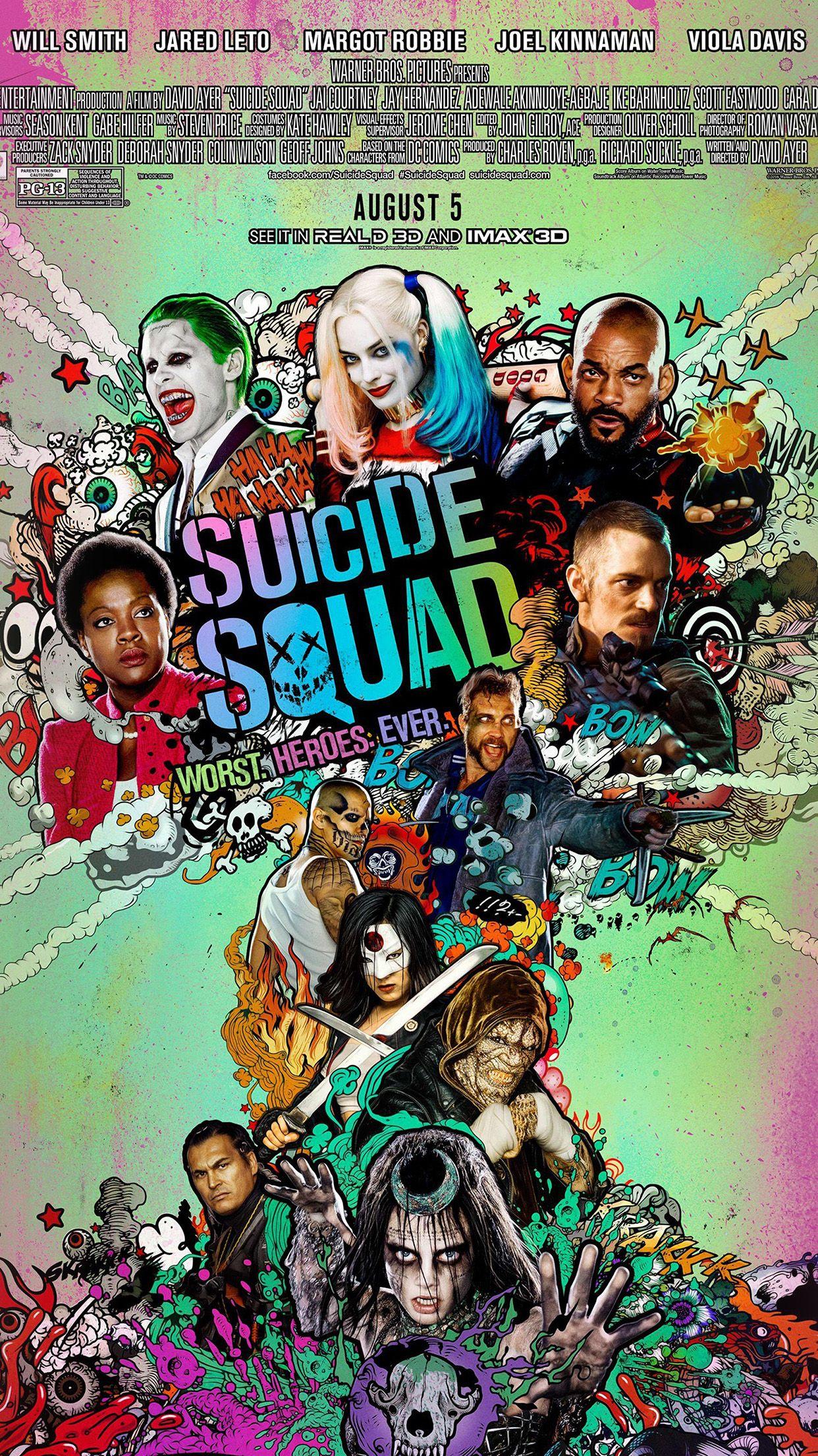 1242x2208 Suicide Squad Film Poster Art Illustration Wallpaper