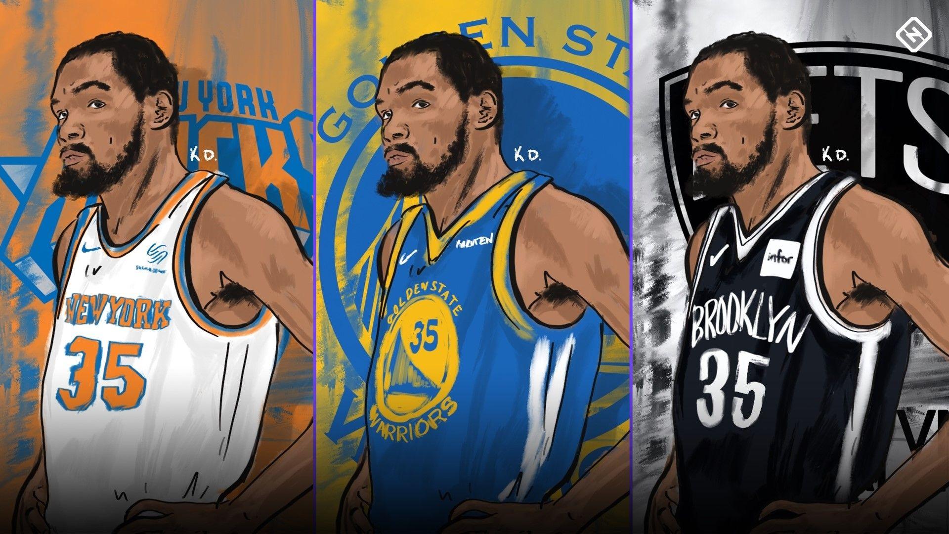 1920x1080 Kevin Durant Split Knicks Warriors Nets Ftr Durant And Kyrie Irving Nets