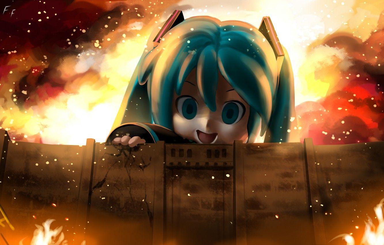 1332x850 Hình nền cháy, Tường, Hatsune Miku, Tấn công trên Titan, WIT STUDIO hình ảnh cho máy tính để bàn, phần прочее https://wallpaperaccess.com/full/5626849.jpg