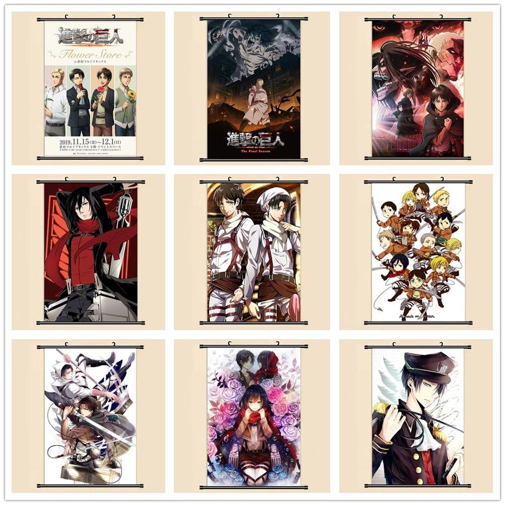 1002x1002 Anime Manga Shingeki no Kyojin Attack on Titan Wall Scroll Painting 20x30cm Picture Wallpaper Stickers Poster.  Hội họa & Thư pháp https://wallpaperaccess.com/full/5626855.jpg