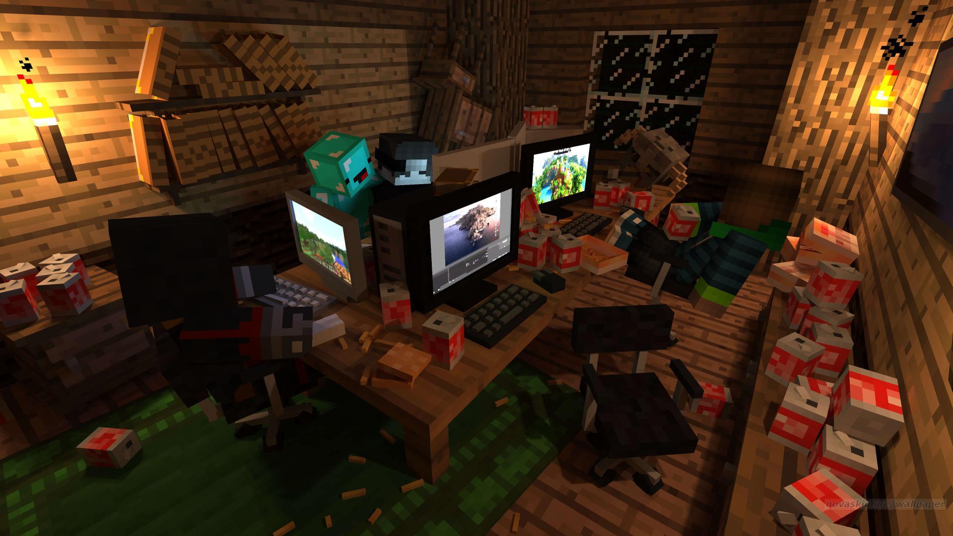 1920x1080 Skeppy, BadBoyHalo, a6d, And MegaPVP hanging out together