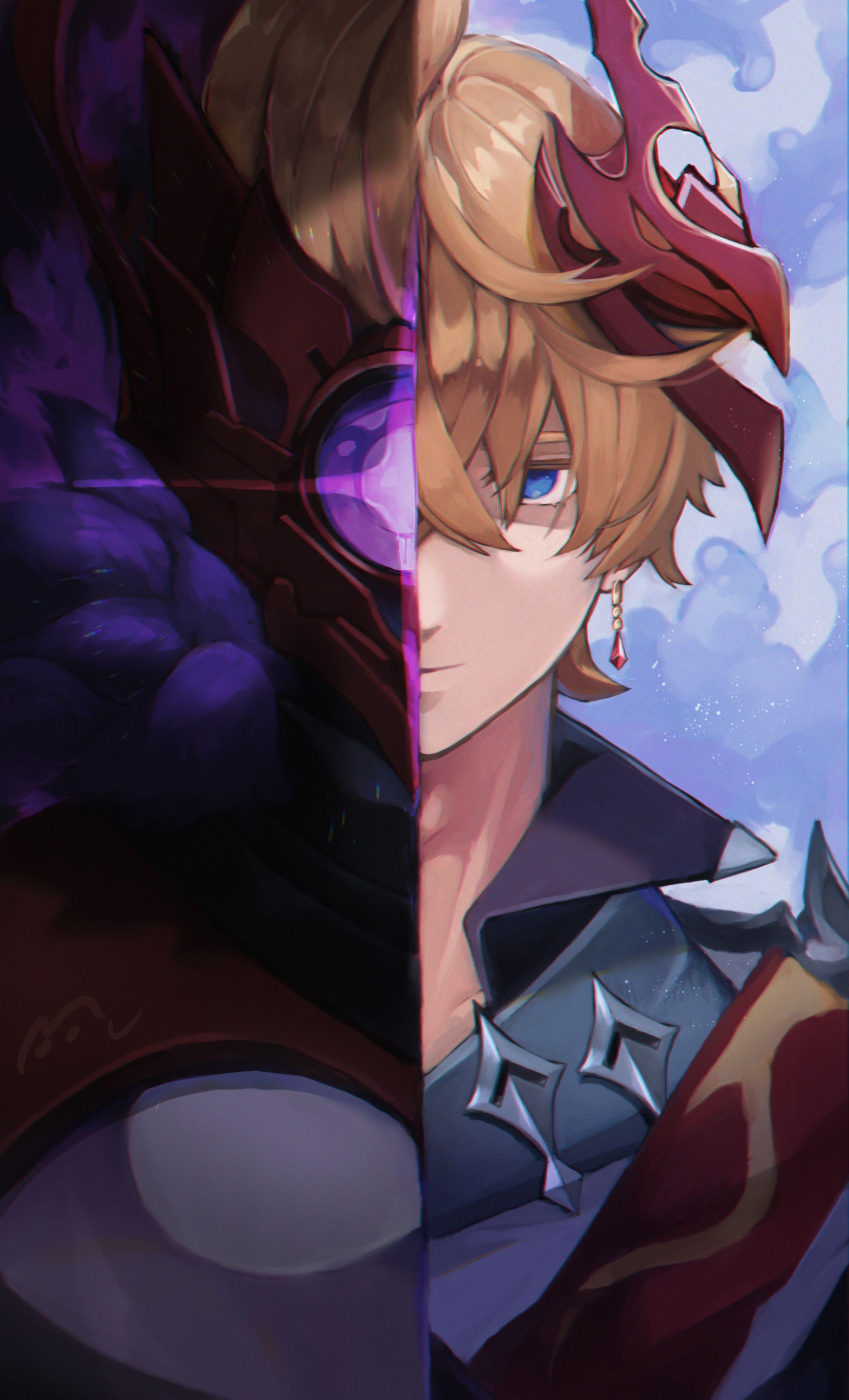 2480x4089 Tartaglia Impact Anime Image Board
