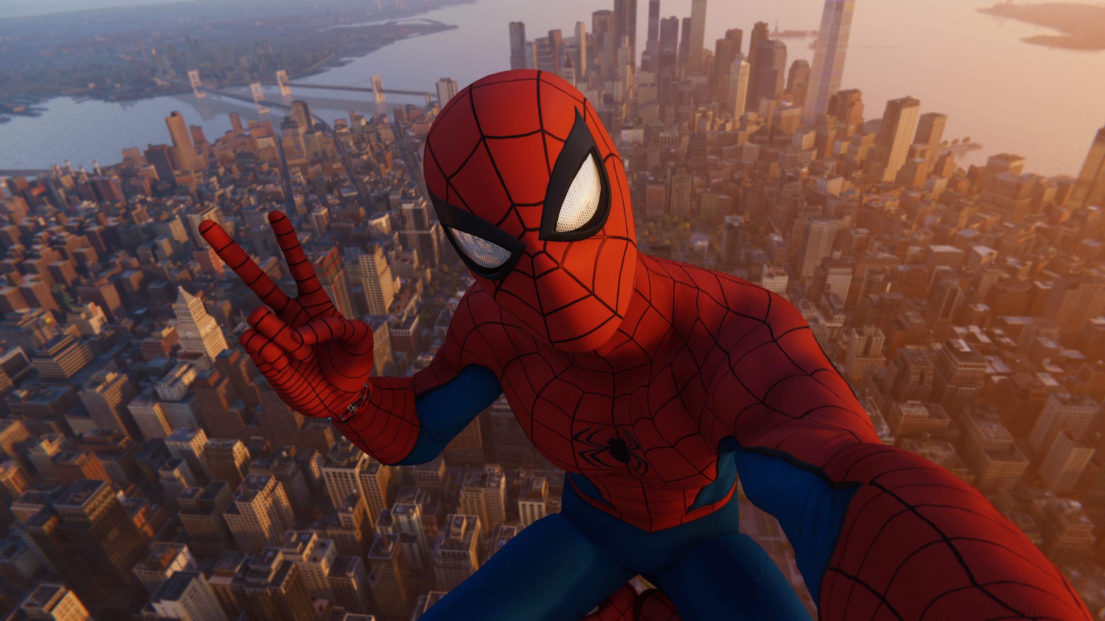 3840x2160 Marvel's Spider Man Selfie Wallpaper 4k HD Wallpaper