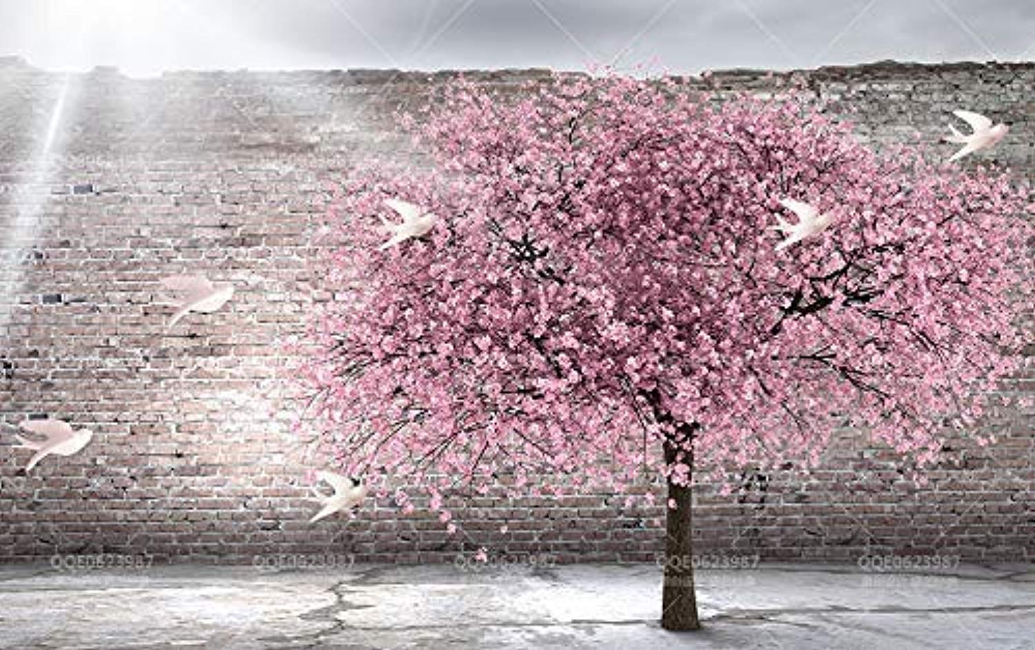 1500x942 Hình nền hoa Cherry Blossom Wall Wall Mural Pink Sakura Wall Print Cont - EK CHIC HOME