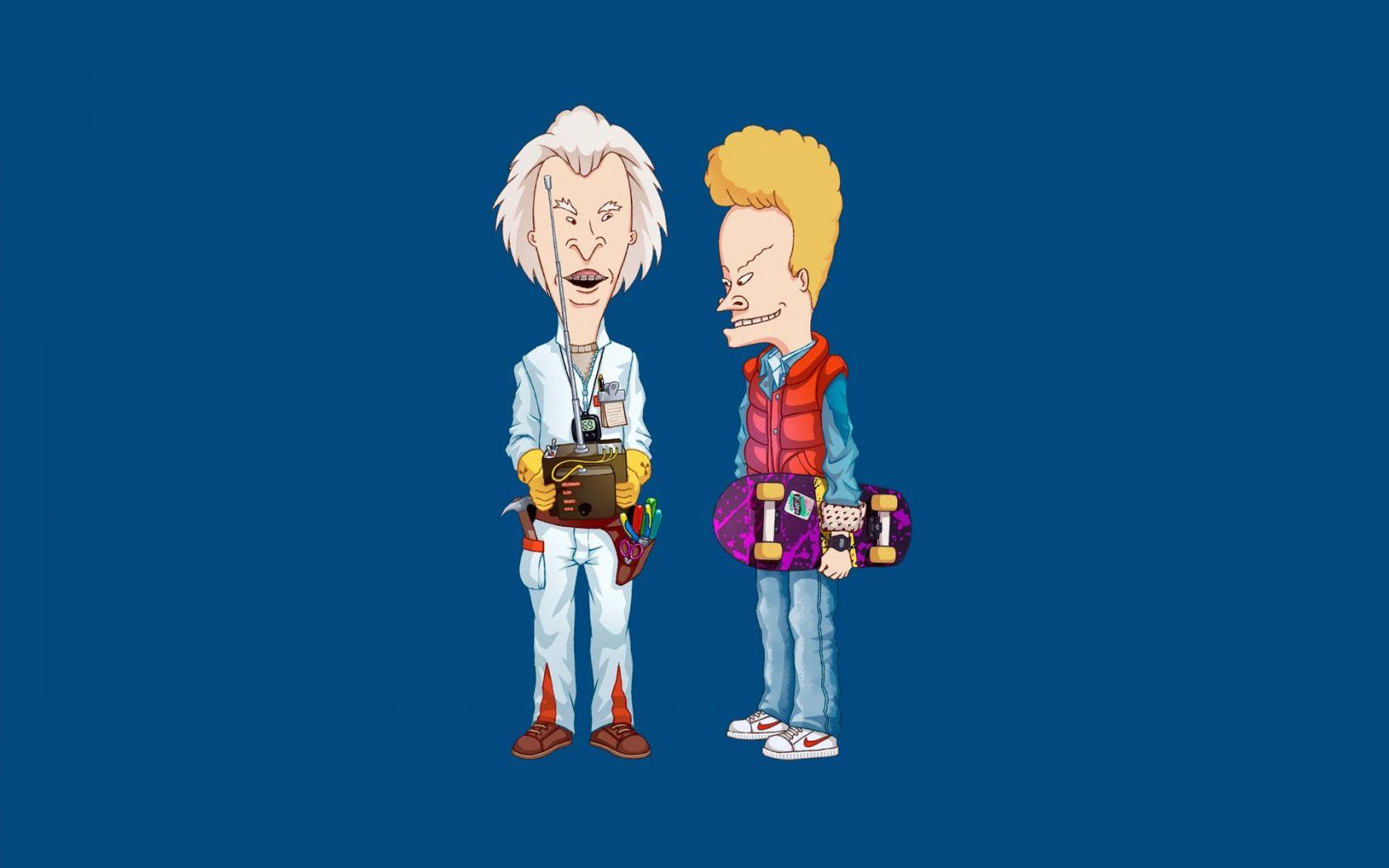 1680x1050 Download Wallpaper The Trick, Metallica, Exclusive, Back To The Future, Beavis And Butthead, Butt Head, Back To The Future, Beavis, Ac Dc, Section Minimalism In Resolution 1680x1050