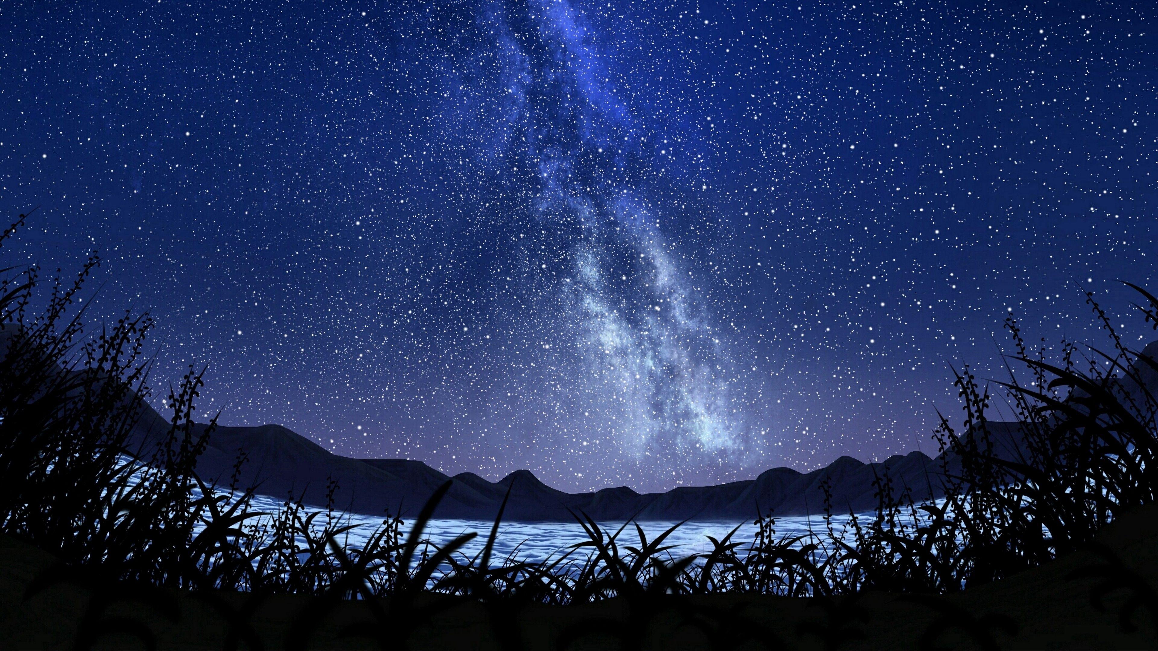 3840x2160 4K Stars Starry Sky Milky Way Wallpaper - [3840x2160]
