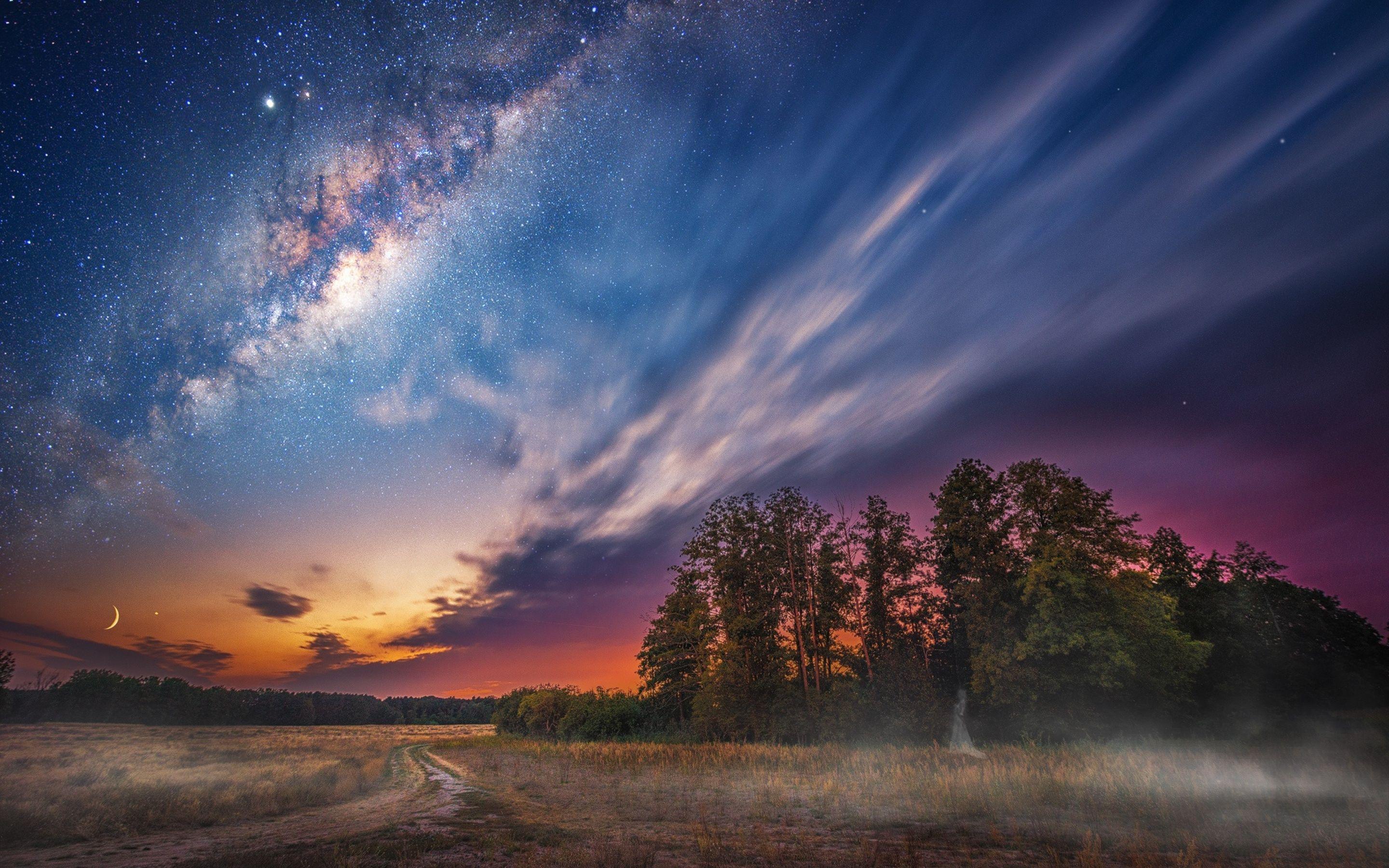 2880x1800 Milky Way Night Sky Stars Macbook Pro Retina HD 4k Wallpaper, Image, Background, Photo and Picture
