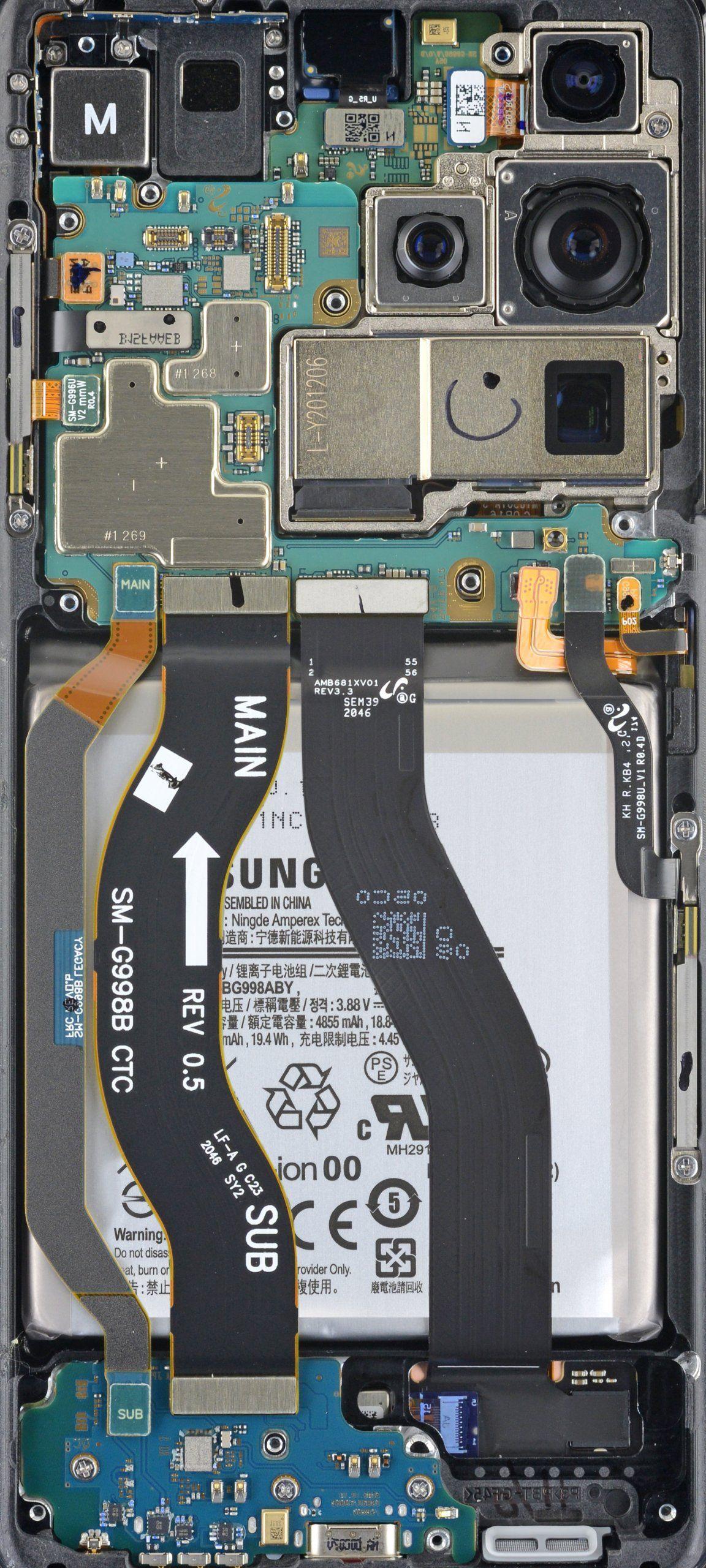 1152x2560 Samsung Galaxy S21 Ultra Teardown & X Ray Wallpaper, For The Phone That Has It All