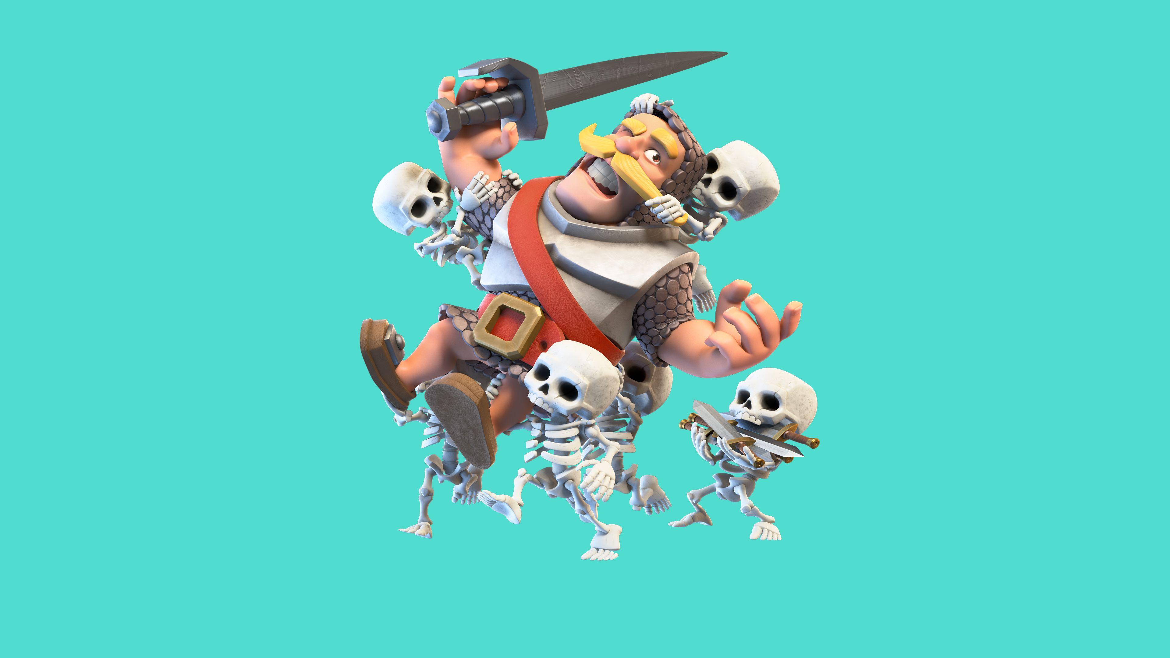 3840x2160 Wallpaper 4k Clash Royale Knight And Skelton 2016 games wallpaper, clash royale wallpaper, games wallpaper, supercell wallpaper