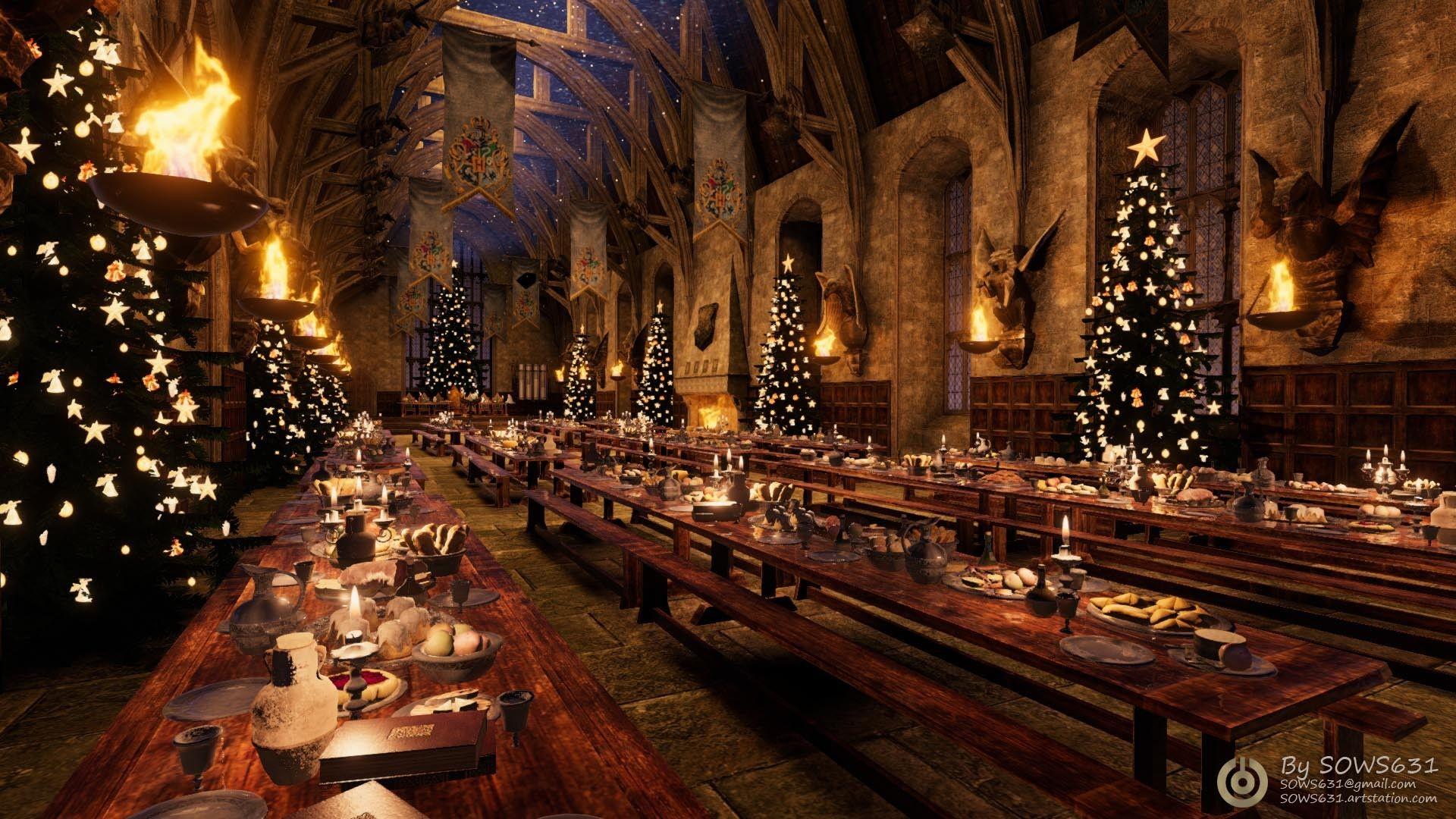 Muôn màu sắc Giáng Sinh trong trường Hogwarts sẽ cùng nhau tạo nên những bức hình nền tuyệt đẹp để bạn có thể thỏa sức trang trí cho máy tính của mình. Hãy cùng thả hồn vào không gian đầy phép thuật và ấm áp của quán rượu hai tầng để cảm nhận đầy đủ những bước chân của chính mình trên nền tảng thần kỳ này.