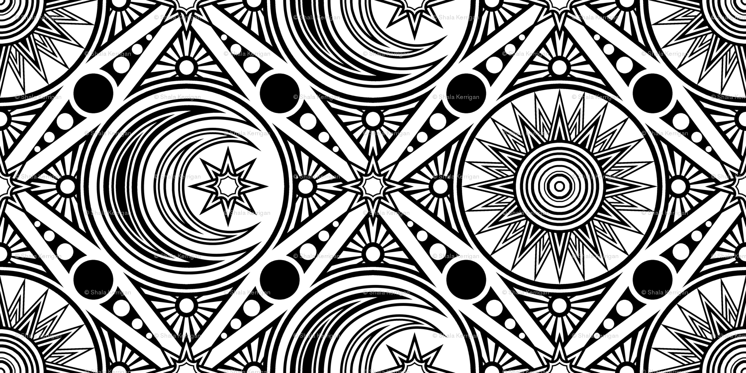 1500x750 Bohemian Sun and Moon Wallpaper .