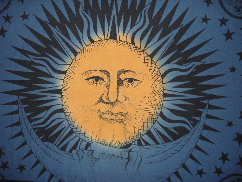 1024x768 Sun and Moon Wallpaper